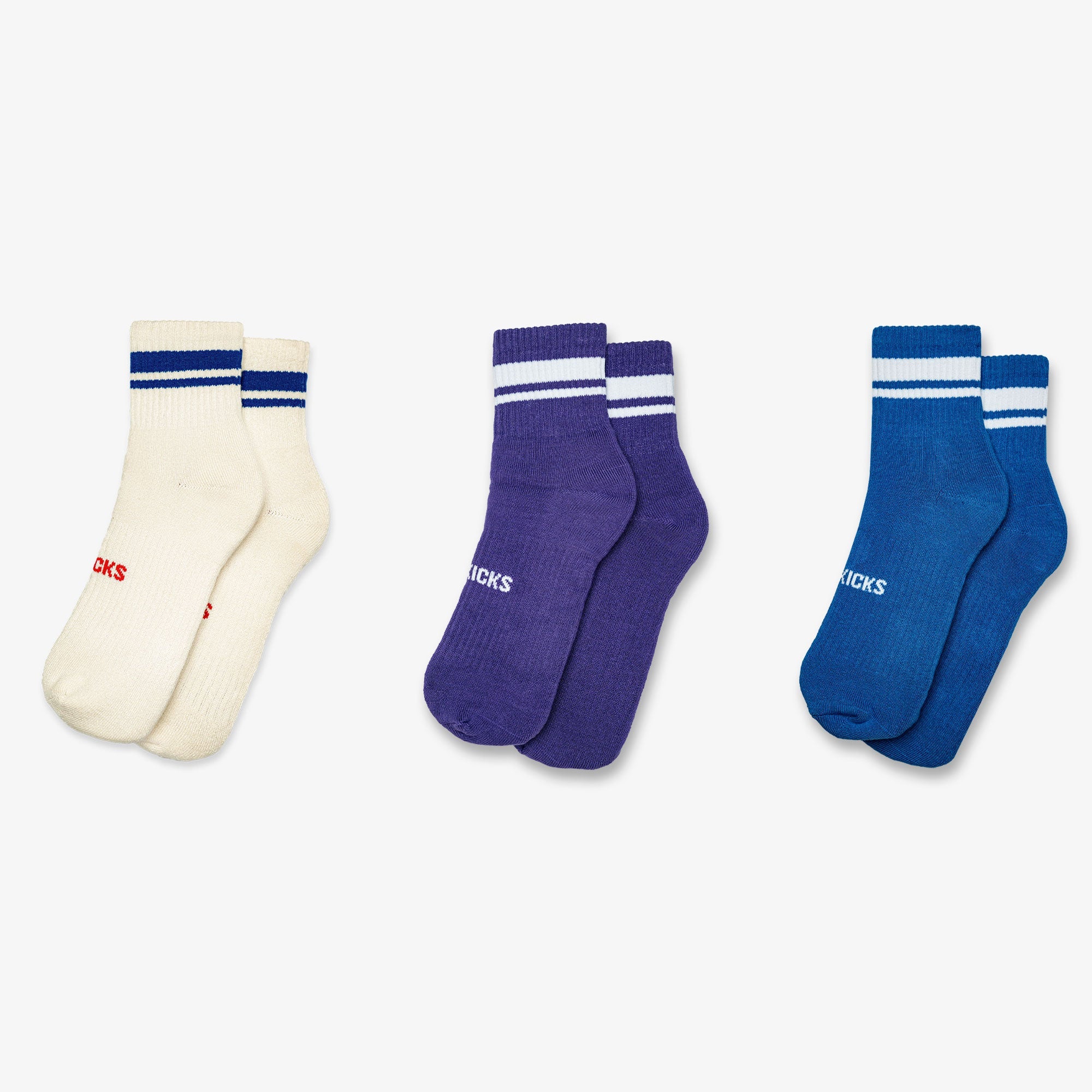 Superkicks | CREW SOCKS { WHITE/PURPLE/BLUE