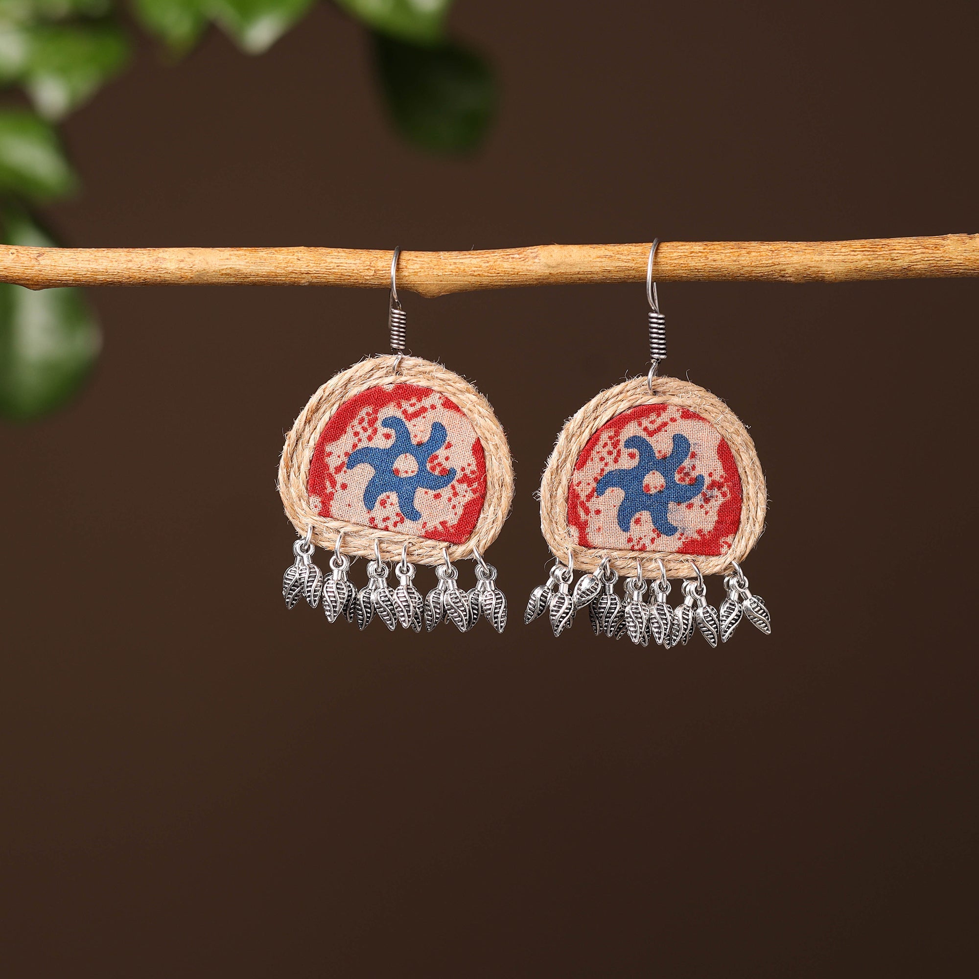 JALPARI Alisha Handcrafted Fabart Jute Earrings