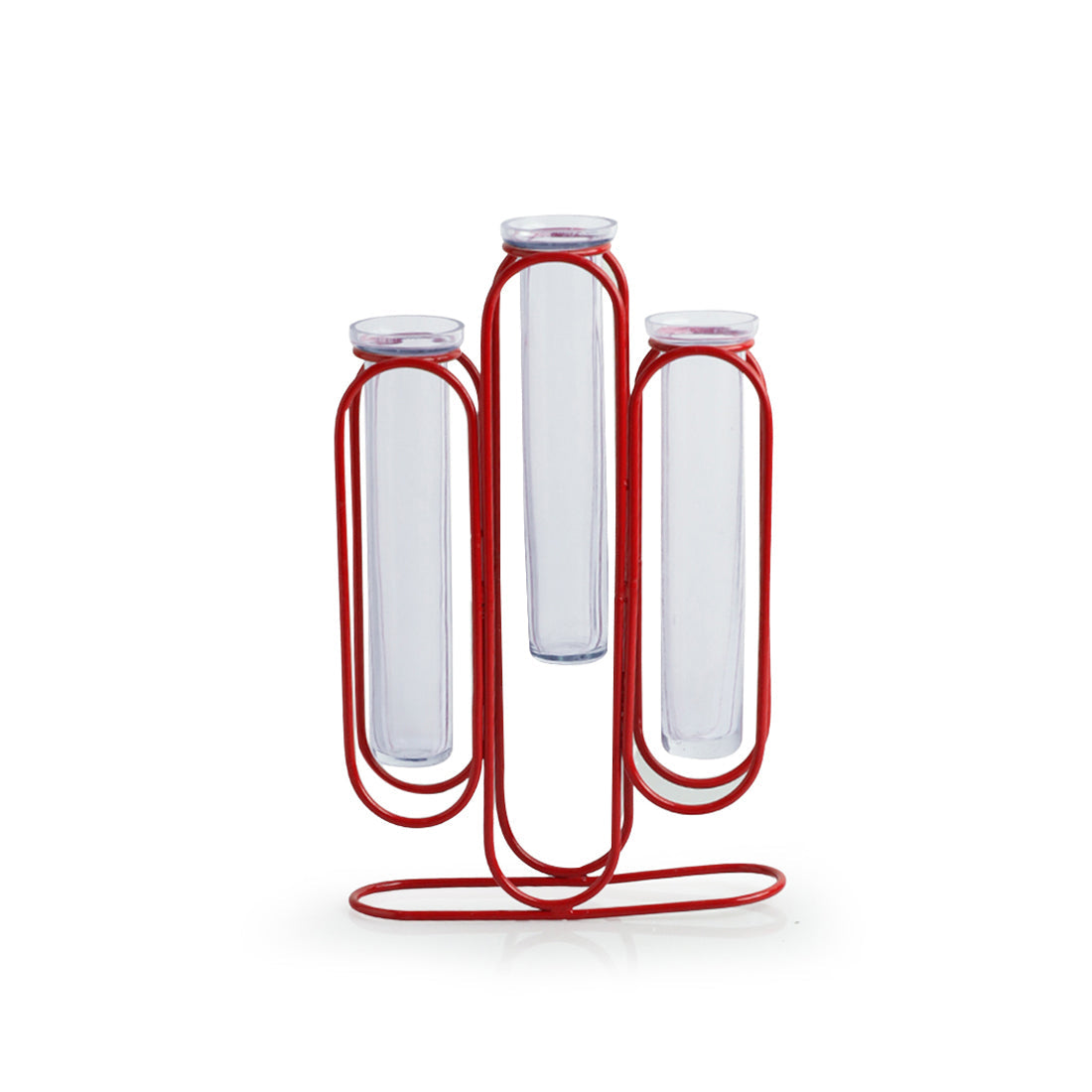 EXCLUSIVELANE 'Modern Glass Garden' Test Tube Table Planter/Vases (10 Inch, Red) - view 2