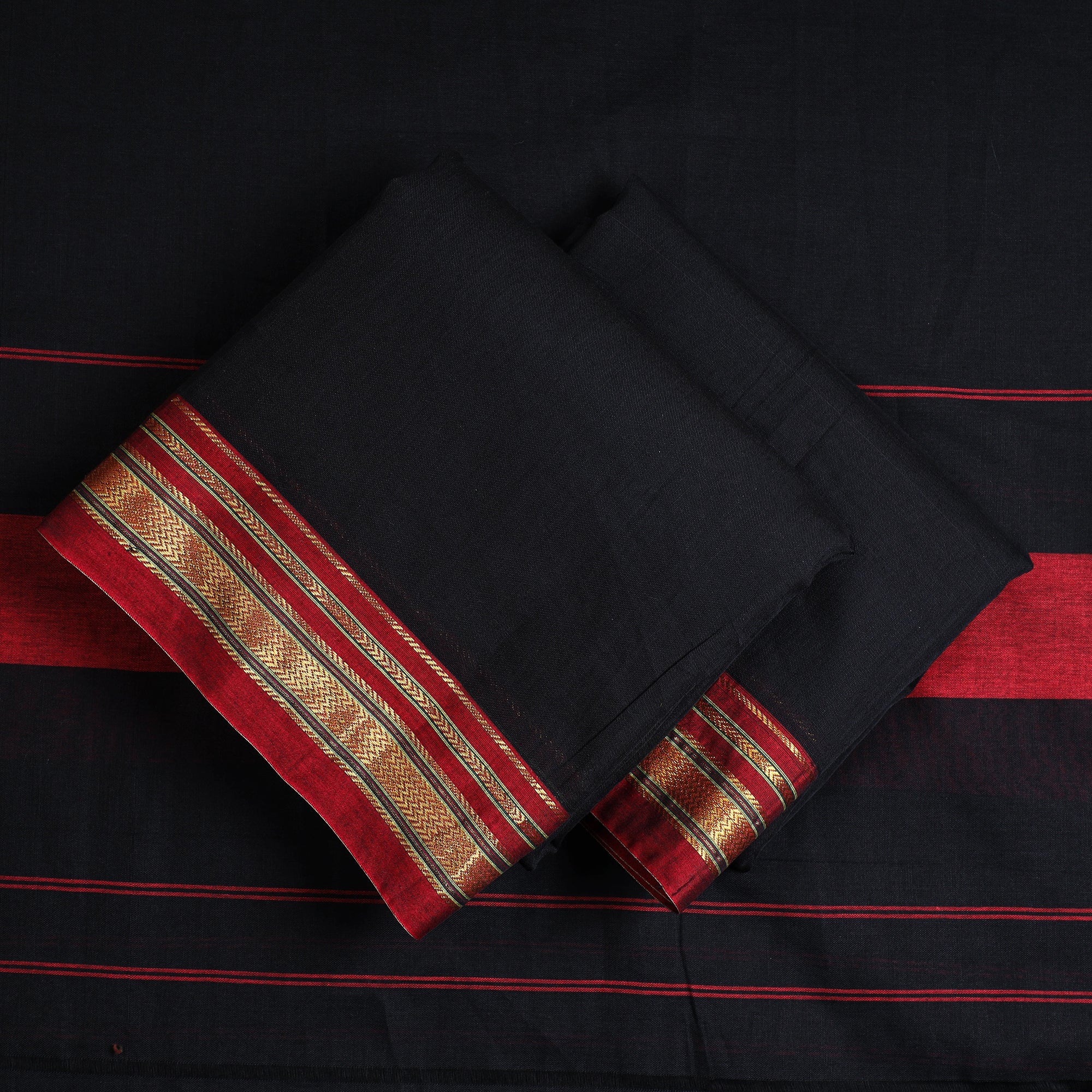 SOUTH KARGHA Black - 3pc Dharwad Cotton Suit Material Set 53 - view 2