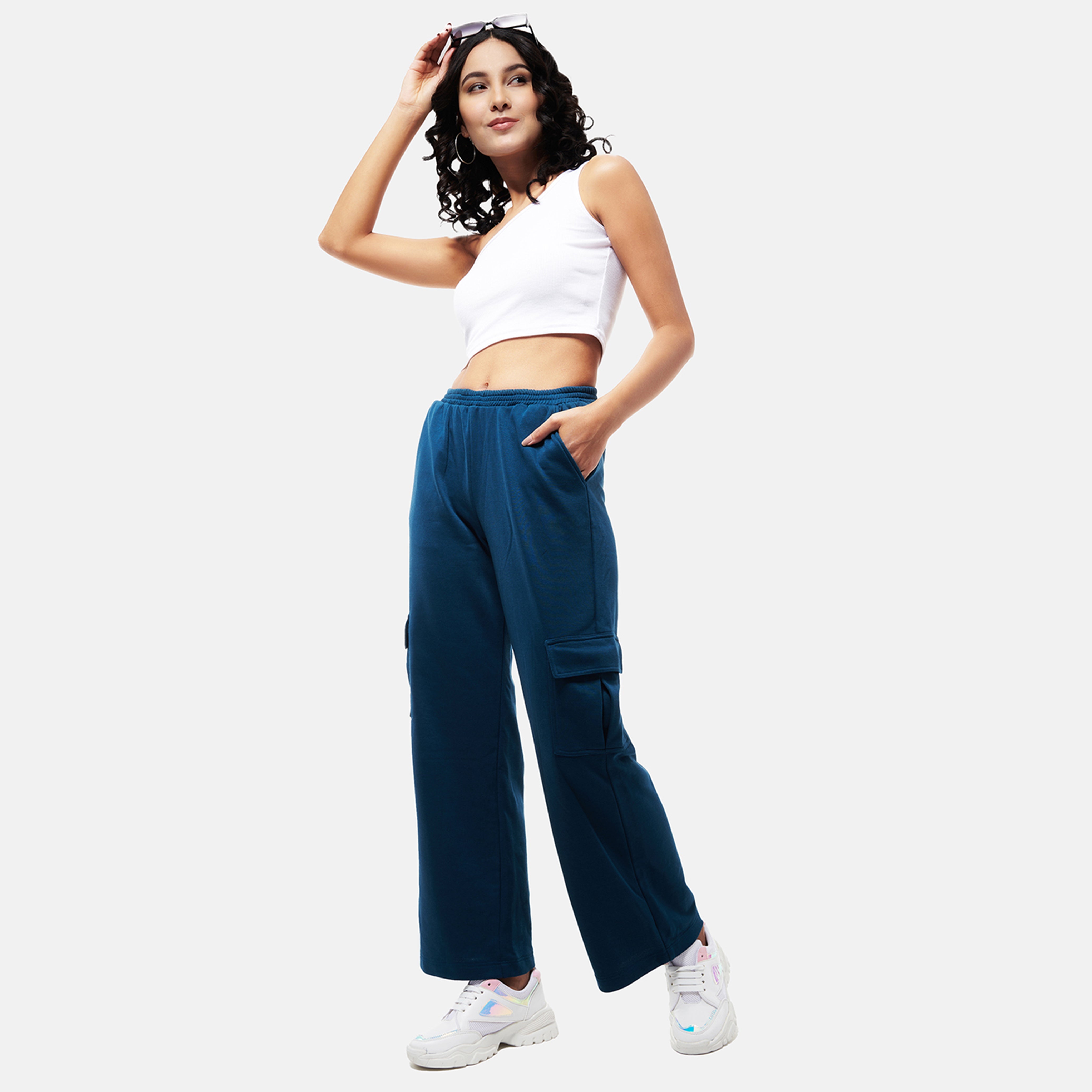 Normcore Blue Pull-Up Cargo Pants