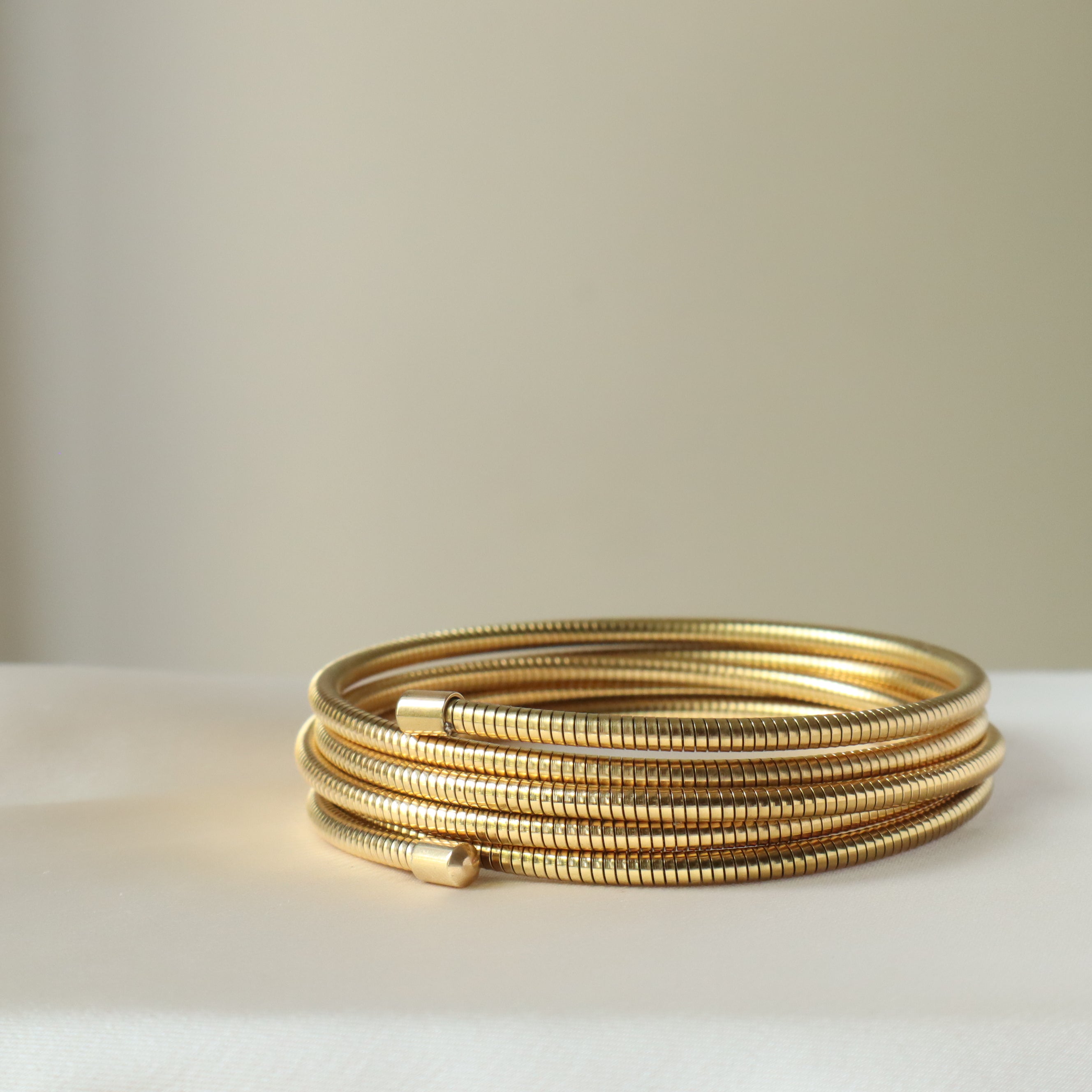 Ash Designs Sleek Spiral 18K Gold Plated Bangle - view 3