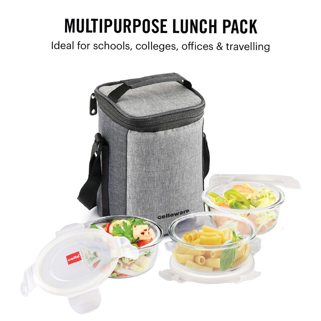 Cello Delighta Borosilicate Glass Lunch Box with Jacket, Round - view 12