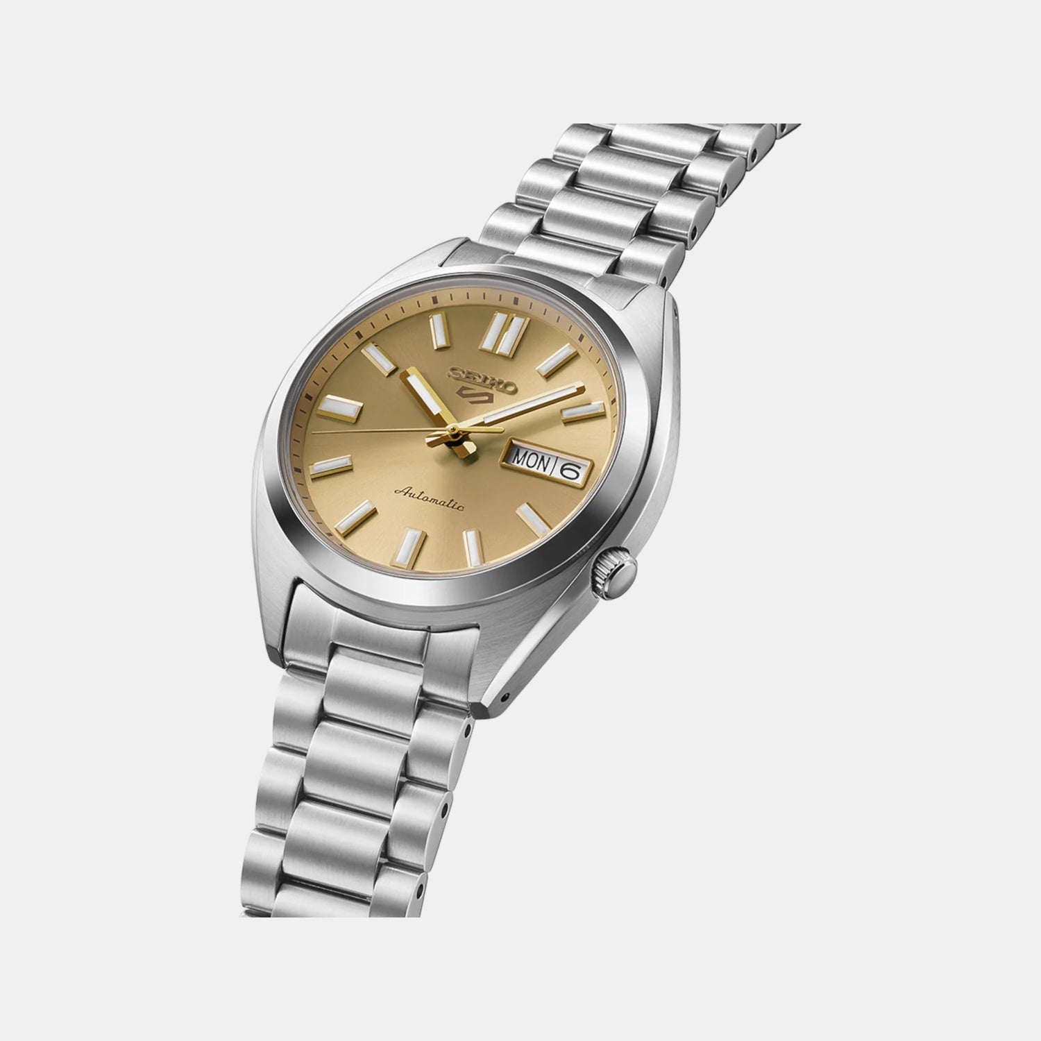 Seiko 5 Sports Men Automatic Gold Dial Analog Stainless Steel Watch SRPL59K1 - view 3
