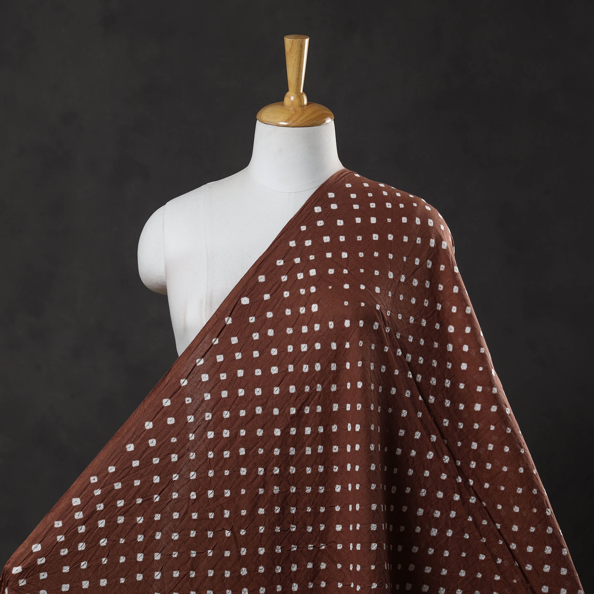 KACHCHH JI CHHAAP Brown - Kutch Tie-Dye Cotton Bandhani Fabric 04 - view 2
