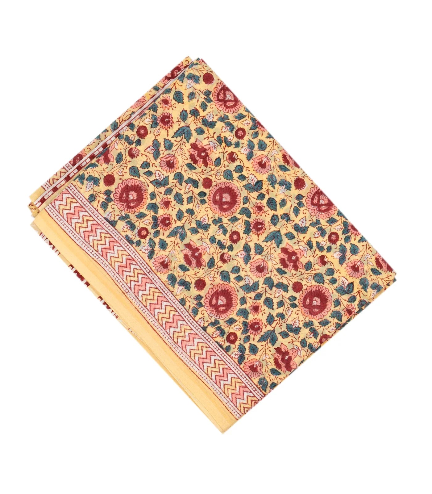 RmKV Sandal Woven Jaipur Cotton Saree Printed And Floral Motifs