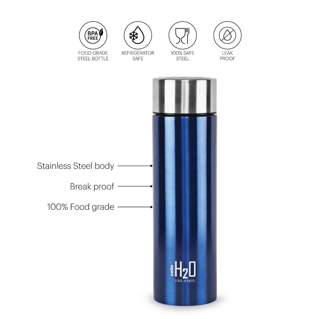 Cello H2O Stainless Steel Water Bottle, 1000ml - view 24