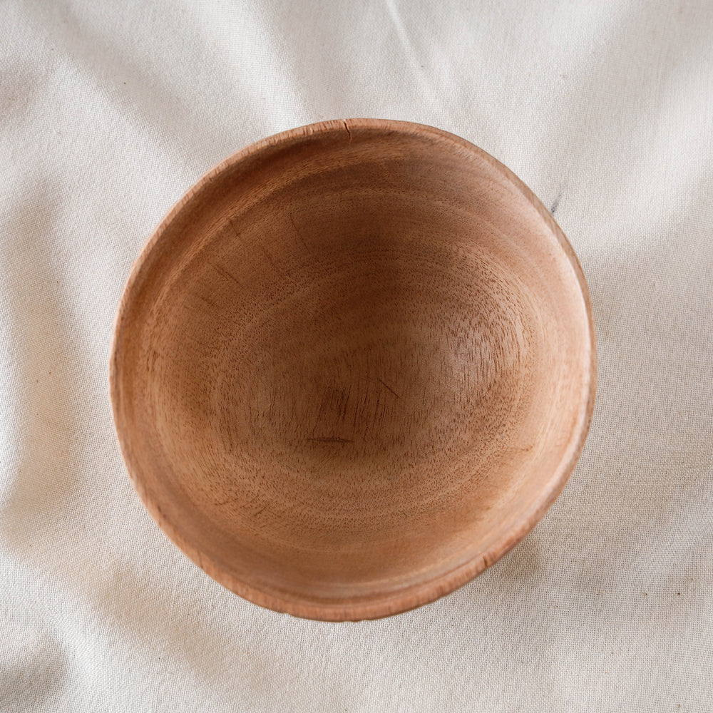 SASHA Brown - Hand Carved Natural Neem Wooden Bowl (Small) (5 x 5 in) - view 2