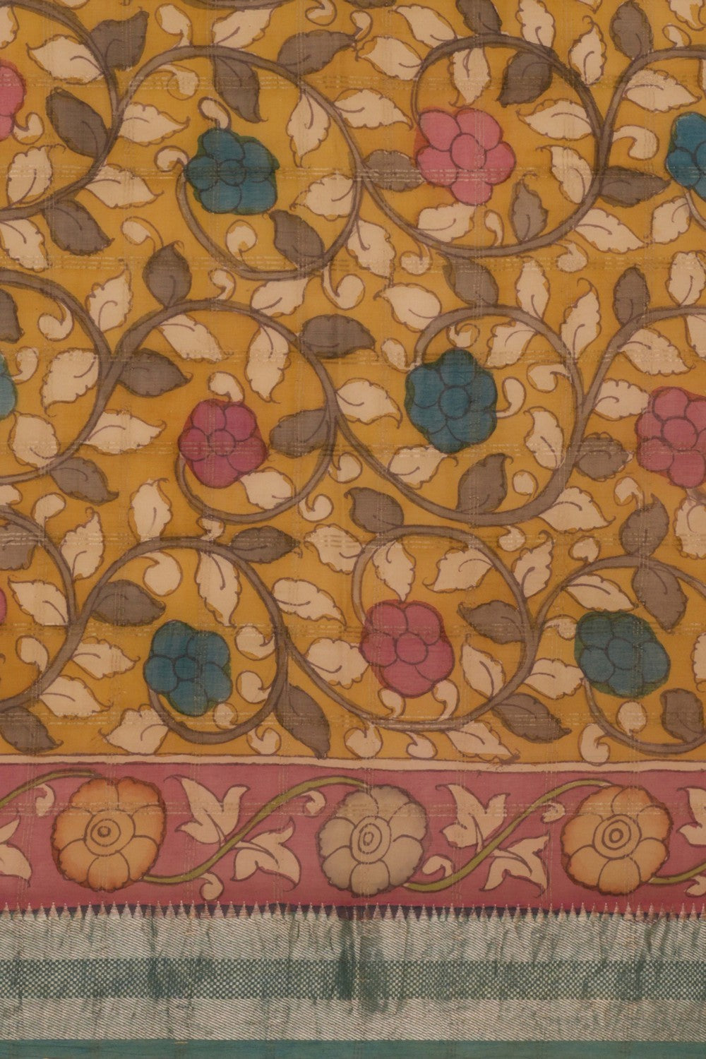 Kalanjali Kalamkari Painted Saree With Natural Dyes. - view 4