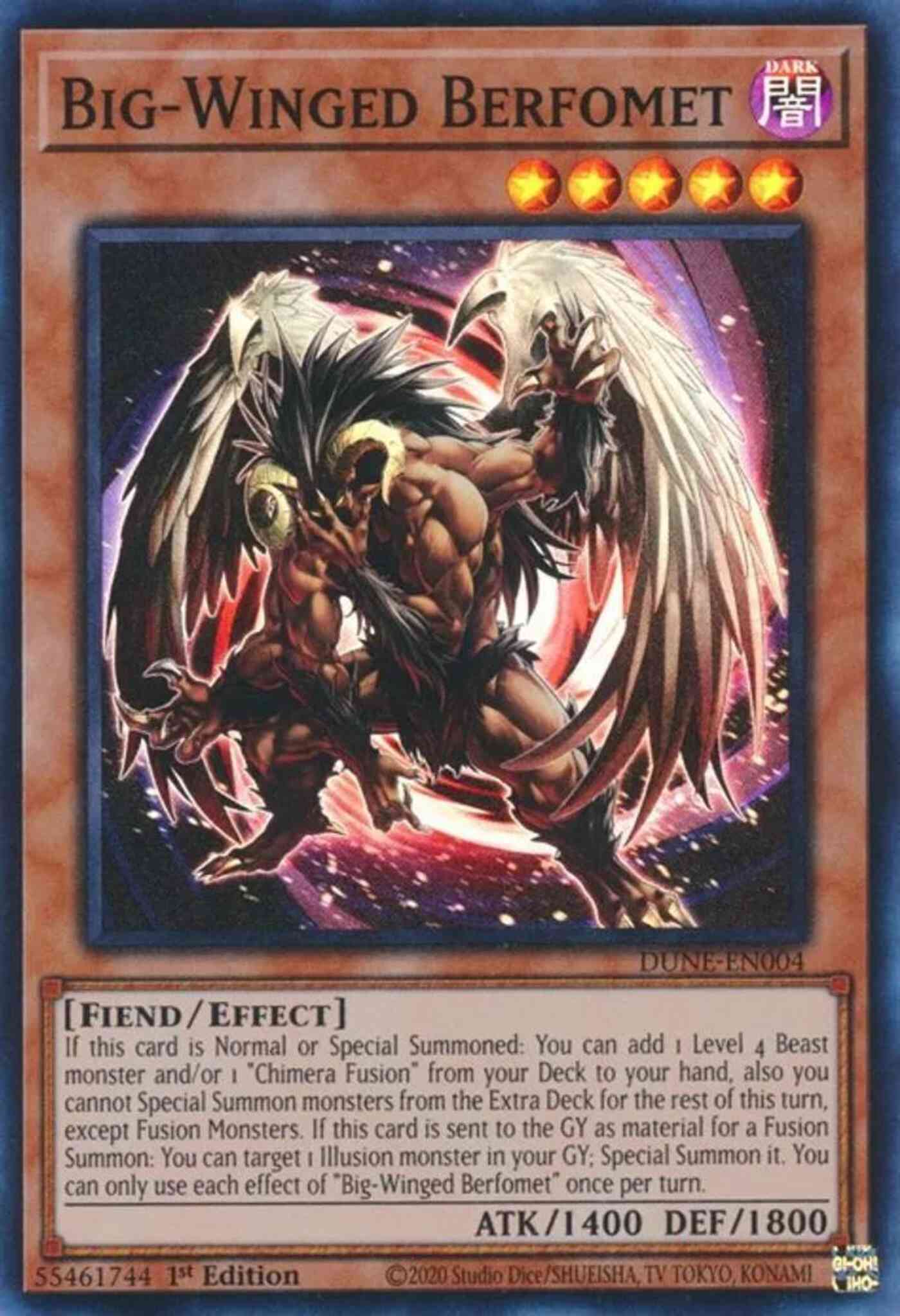 Yu-Gi-Oh! Big-Winged Berfomet - DUNE-EN004 - Super Rare - 1st Edition