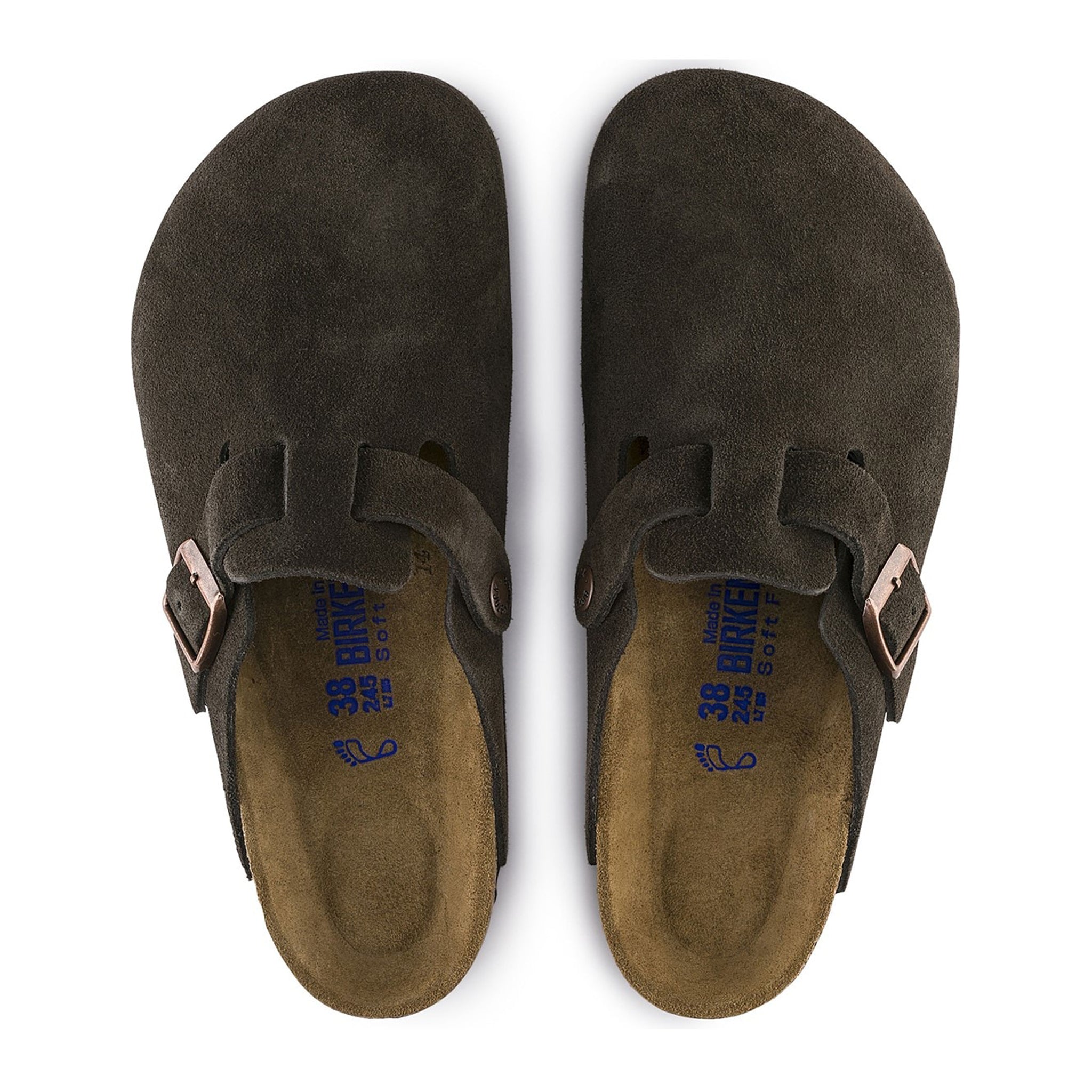 Birkenstock Boston Suede Flat Sandals Mocha - view 4