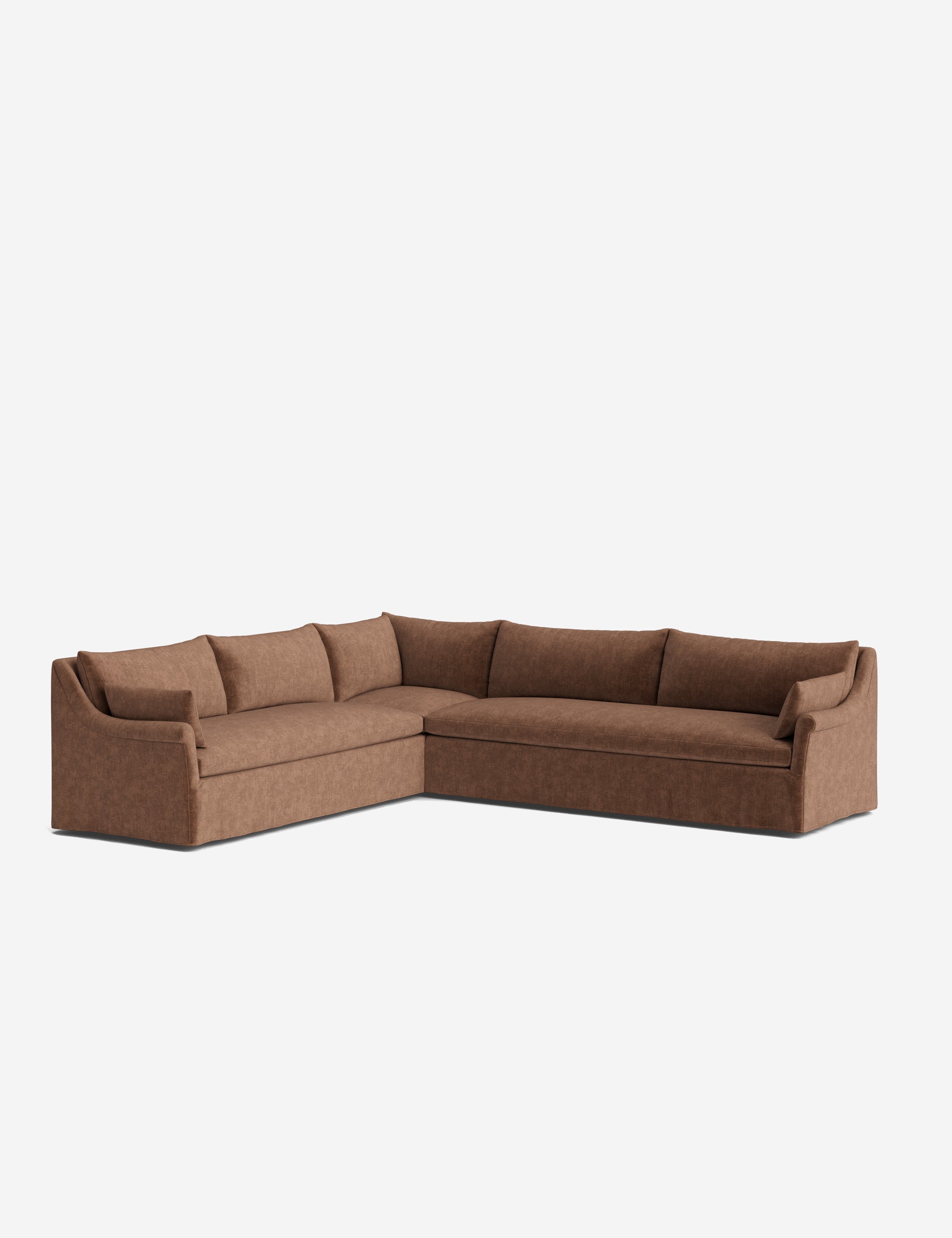 Lulu and Georgia Portola Rolled Arm Slipcover Corner Sectional Sofa - view 12