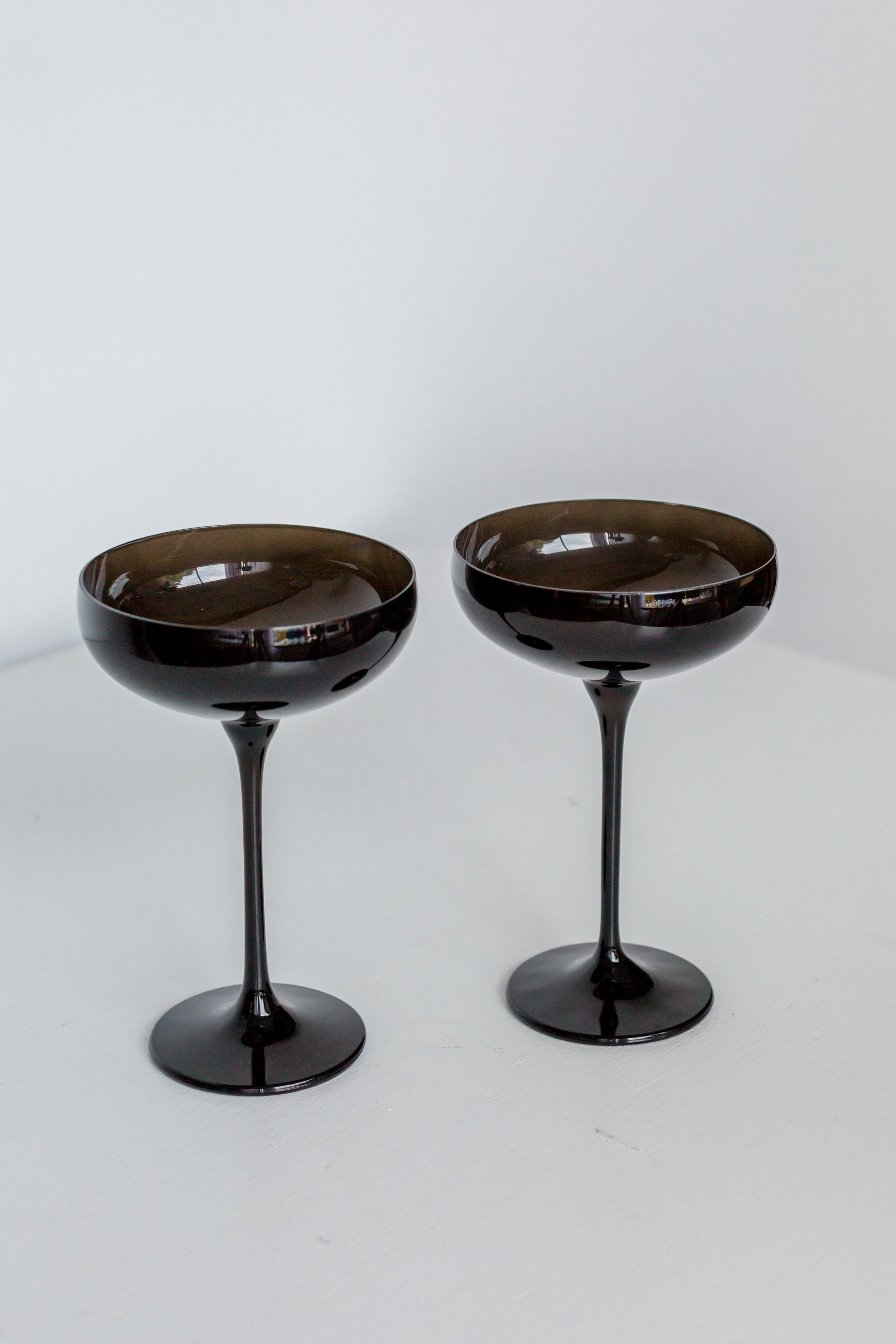 Estelle Colored Glass Estelle Colored Champagne Coupe Stemware - Set of 2 {Black Onyx} - view 2