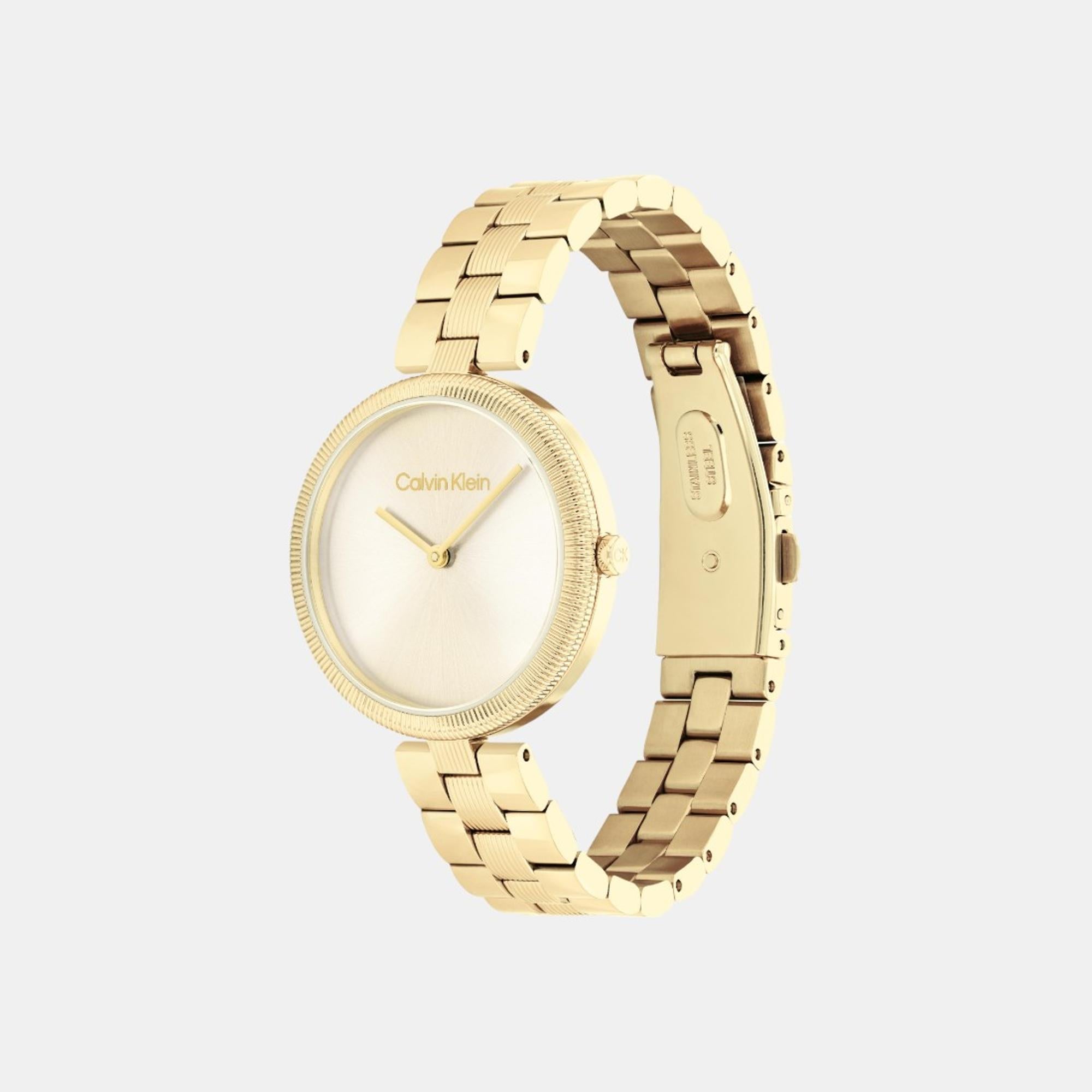 Calvin Klein Gleam Women Quartz Light Champagne Dial Analog Stainless Steel Watch 25100014 - view 2