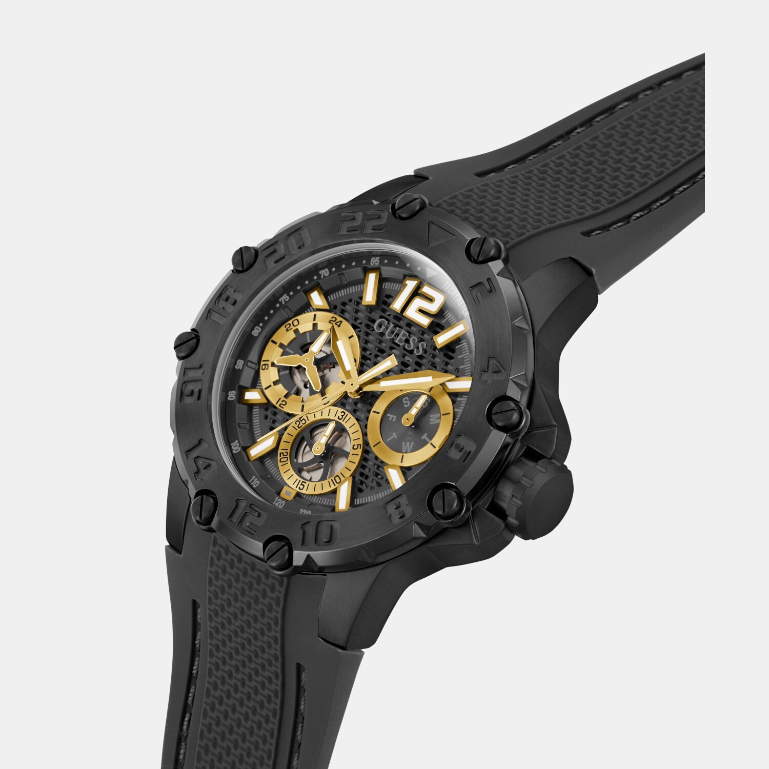 Guess Contender Men Quartz Black Dial Chronograph Silicone Watch GW0640G2 - view 4