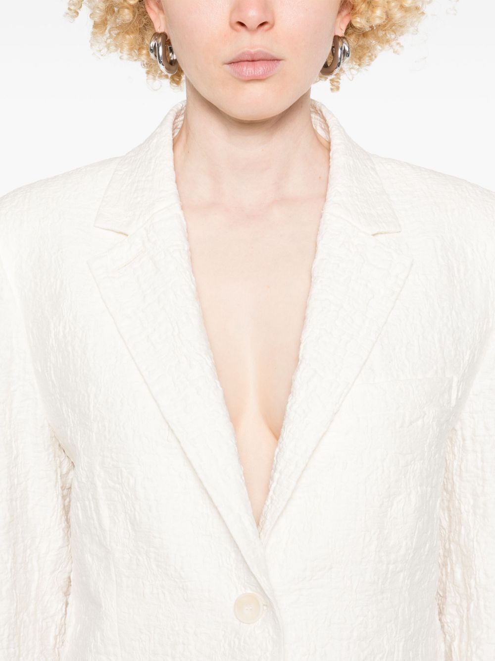 Harris Wharf London crinkled shoulder-pads blazer - view 2