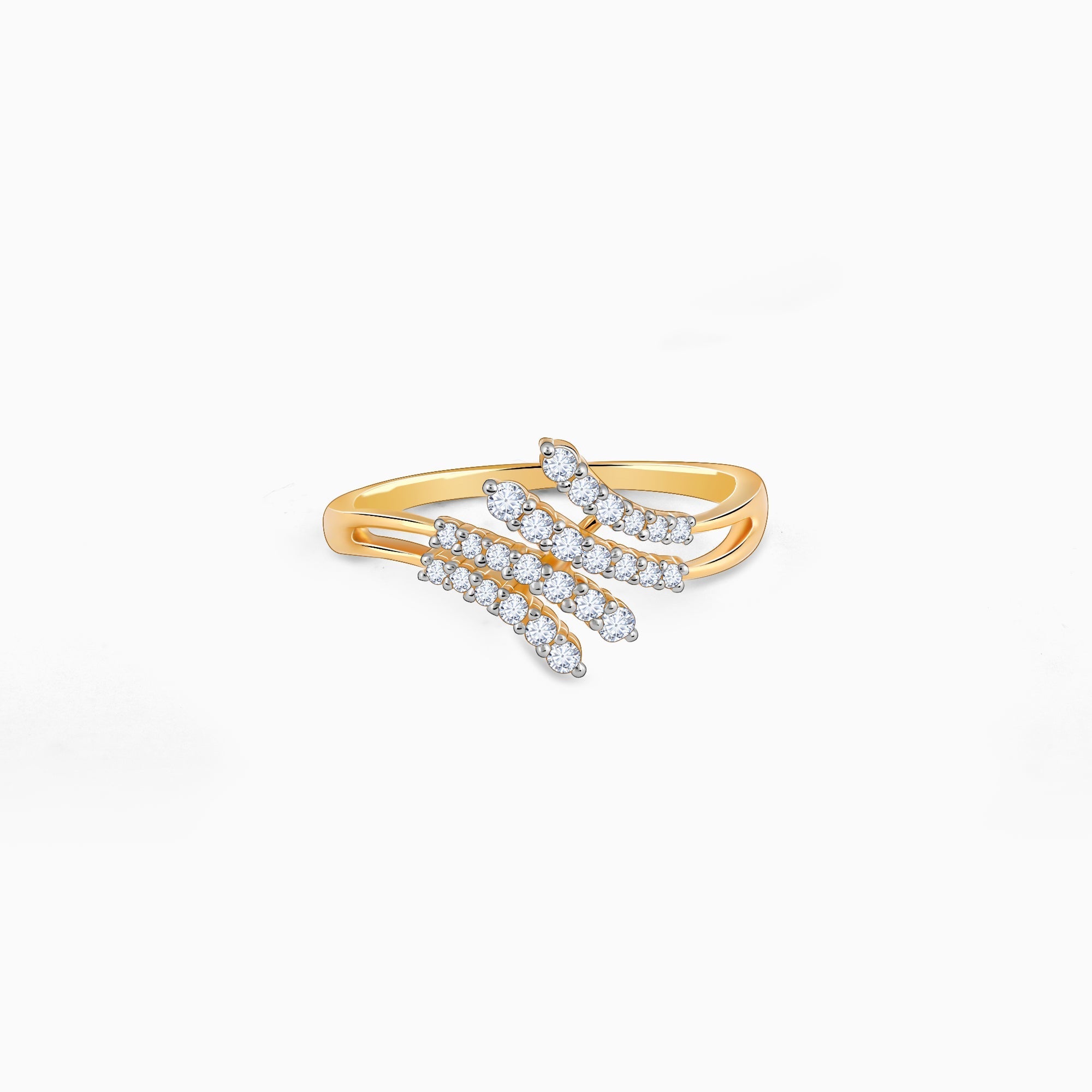 GIVA Jewellery Gold Style Icon Diamond Ring
