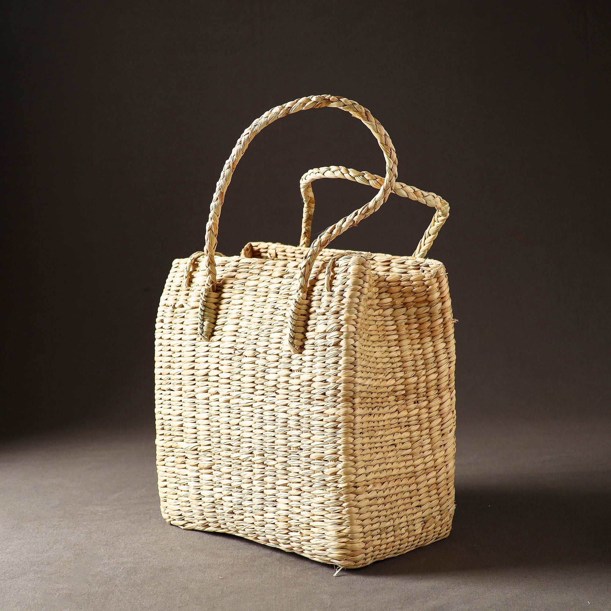 ITOKRI CRAFTS INITIATIVE Beige - Handcrafted Natural Water Reed Embroidered Shopping Bag - view 4
