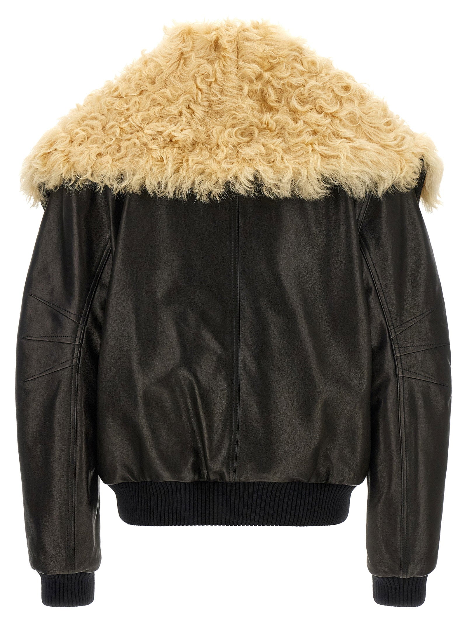 The Attico Shearling Neck Bomber Jacket - view 2