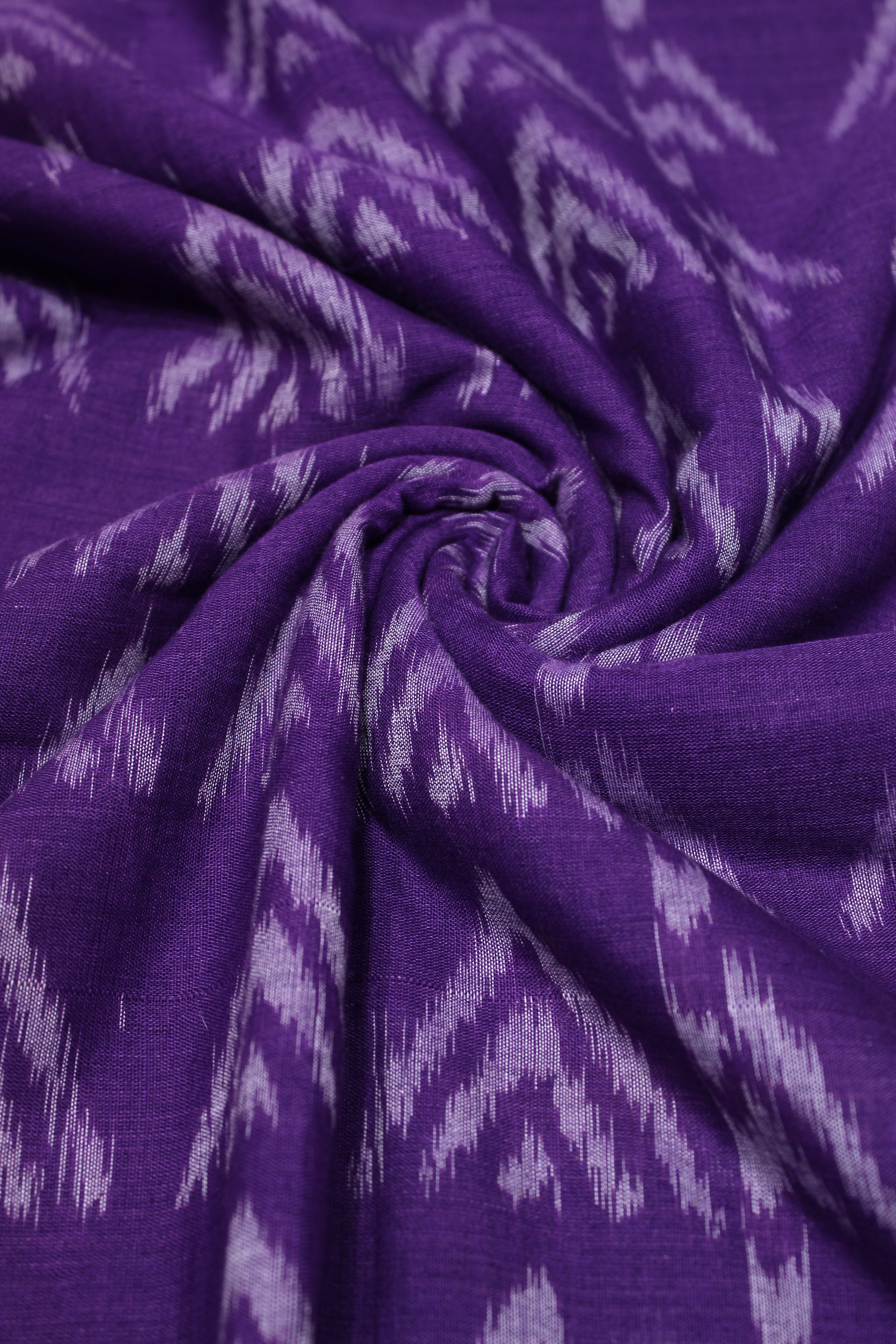 IndianVillèz Violet Hill Theme Sambalpuri Ikat Cotton Fabric
