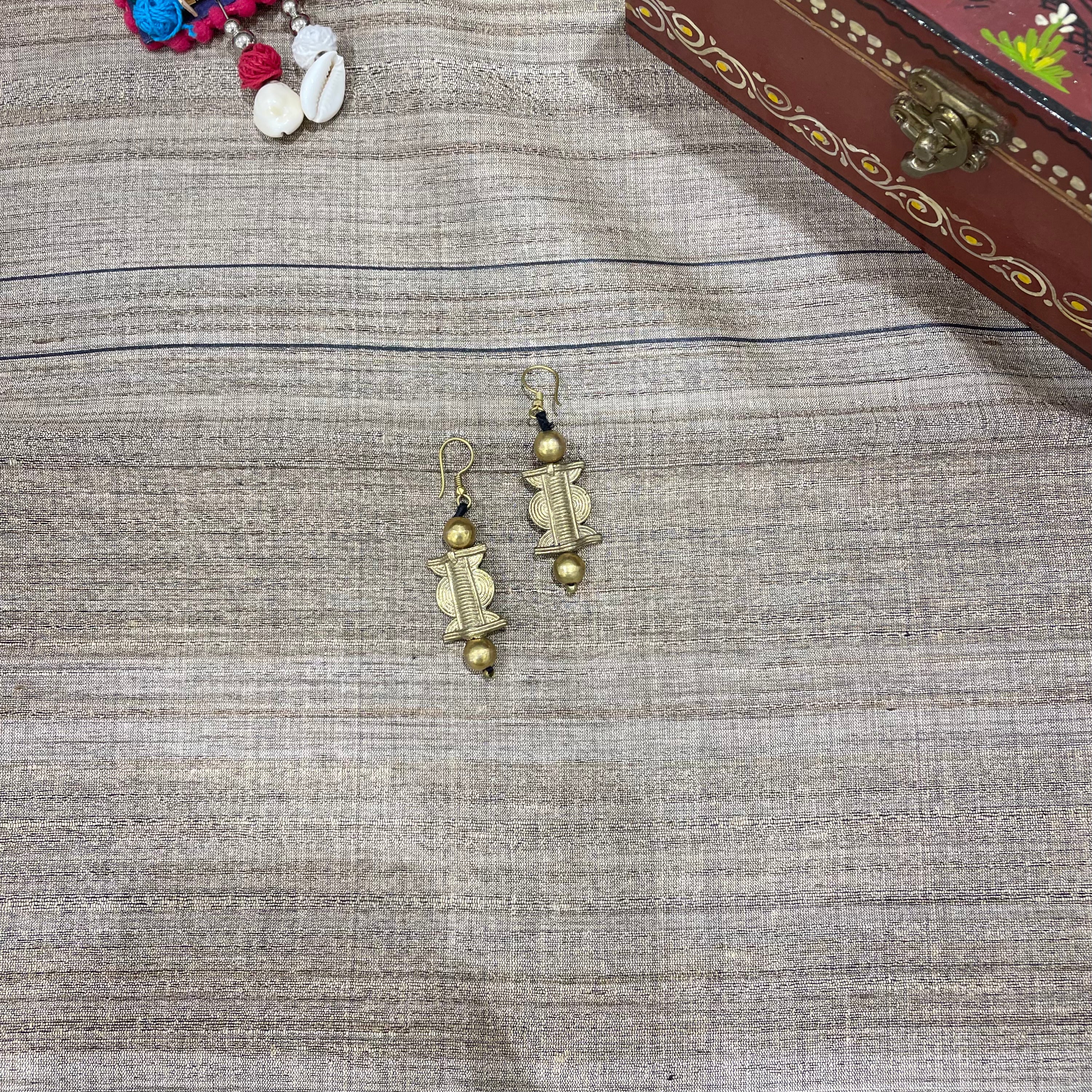 IndianVillèz Ball Design Handcrafted Dokra Tribal Earring