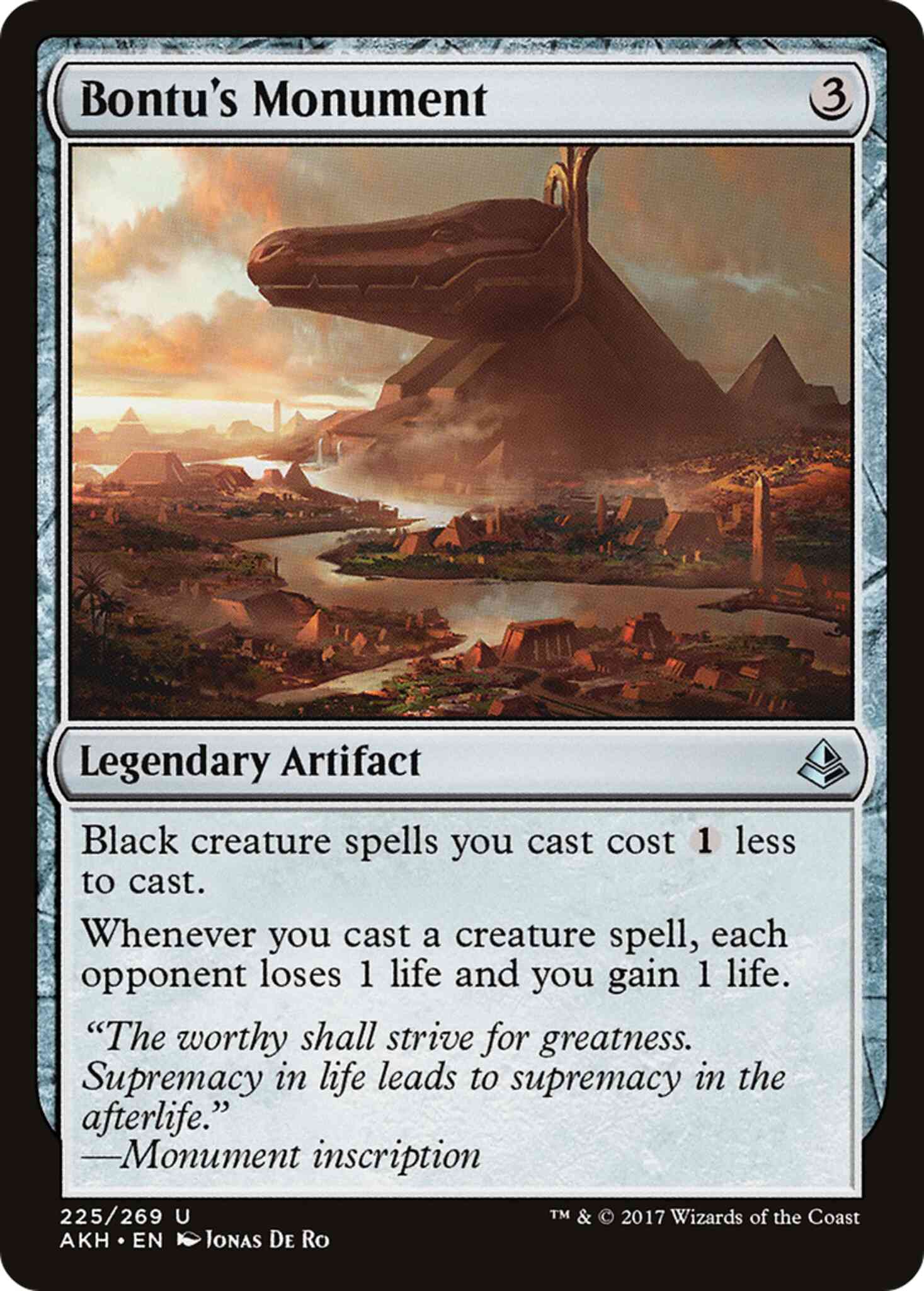 Monument 225 amonkhet – Magic Bontu's Monument [225] [Amonkhet] [Non-Foil]