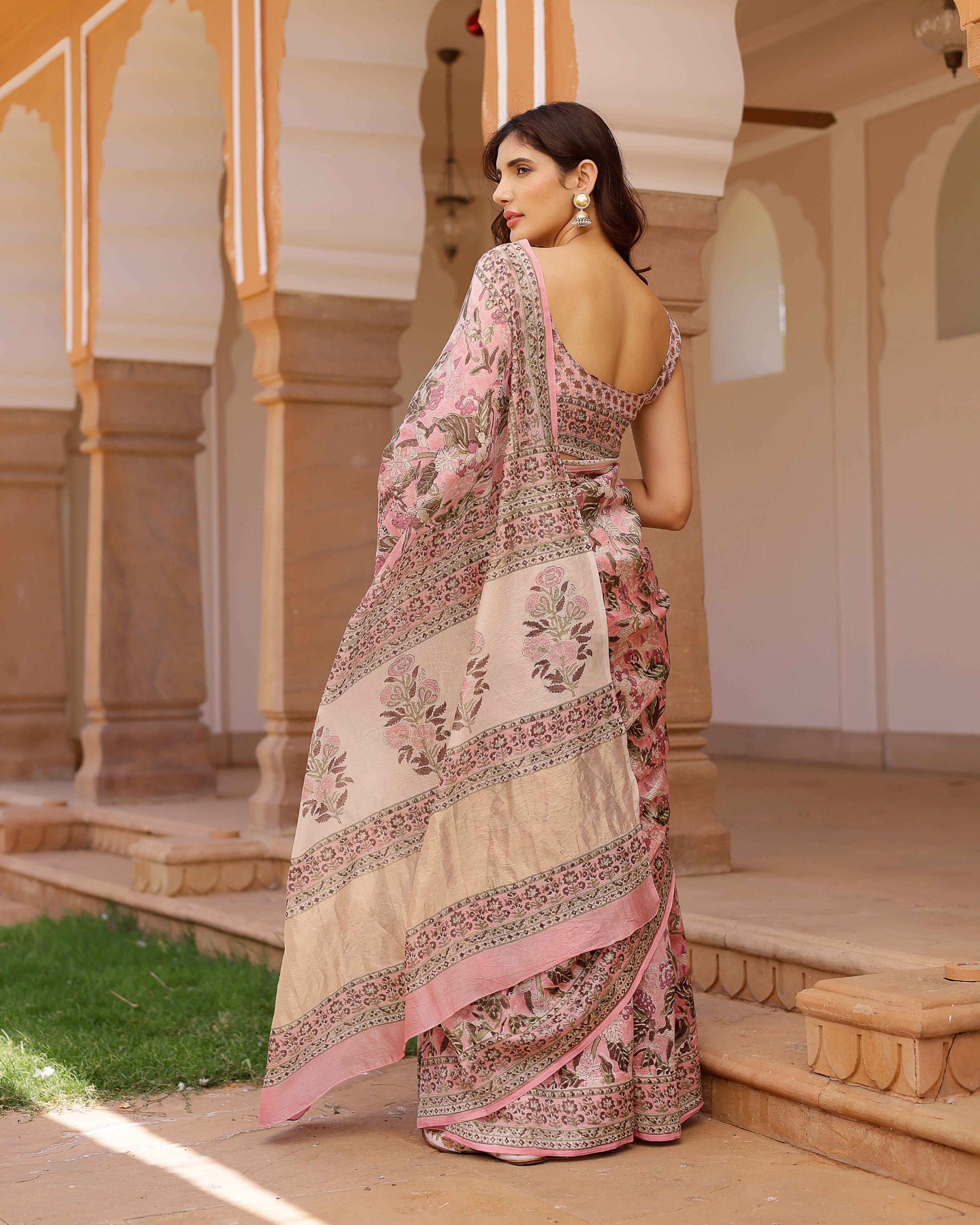 Aachho Aradhna Handblock Chanderi Saree – Women's - view 4