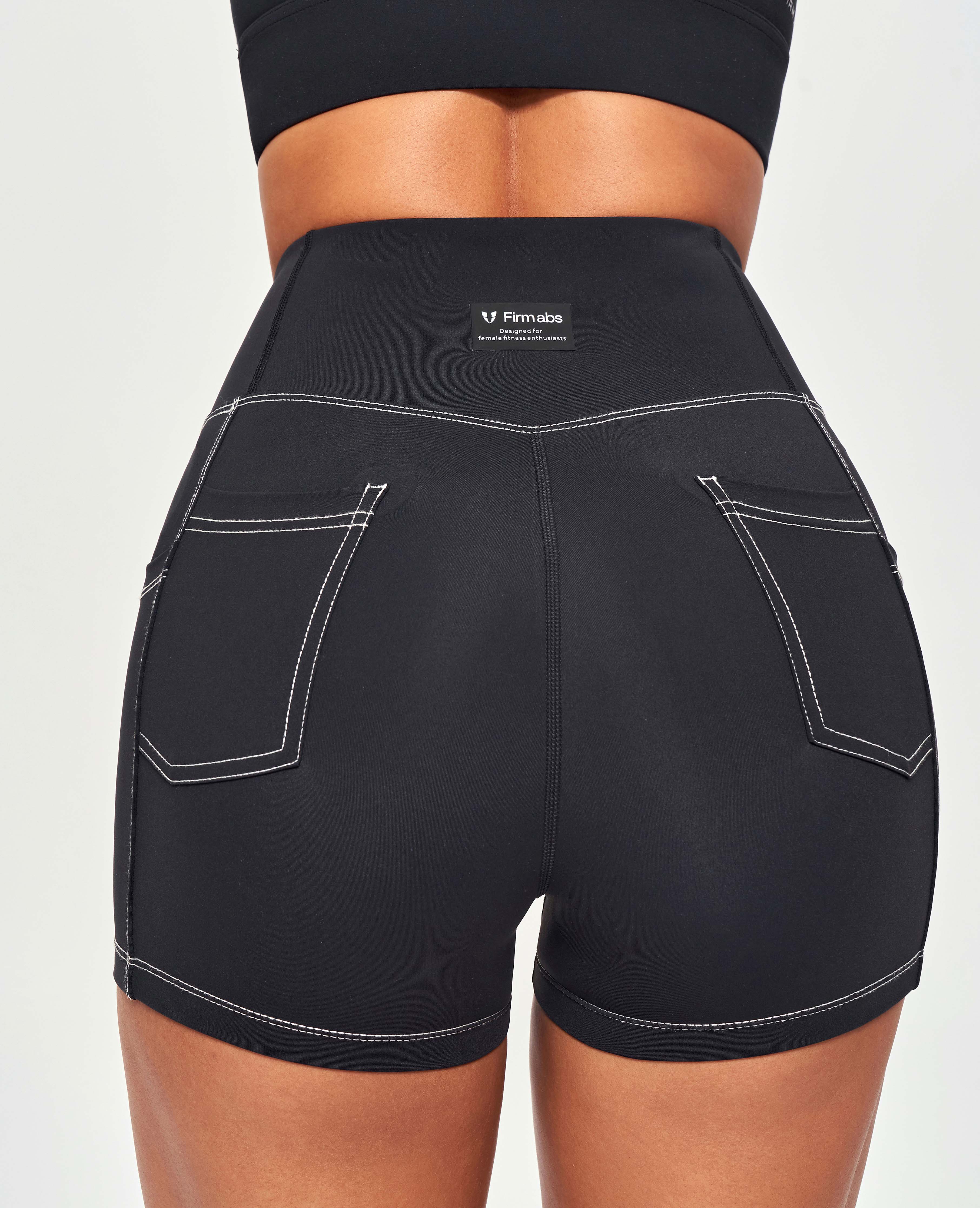 FIRM ABS Contrast Stitching Shorts - Black - view 5