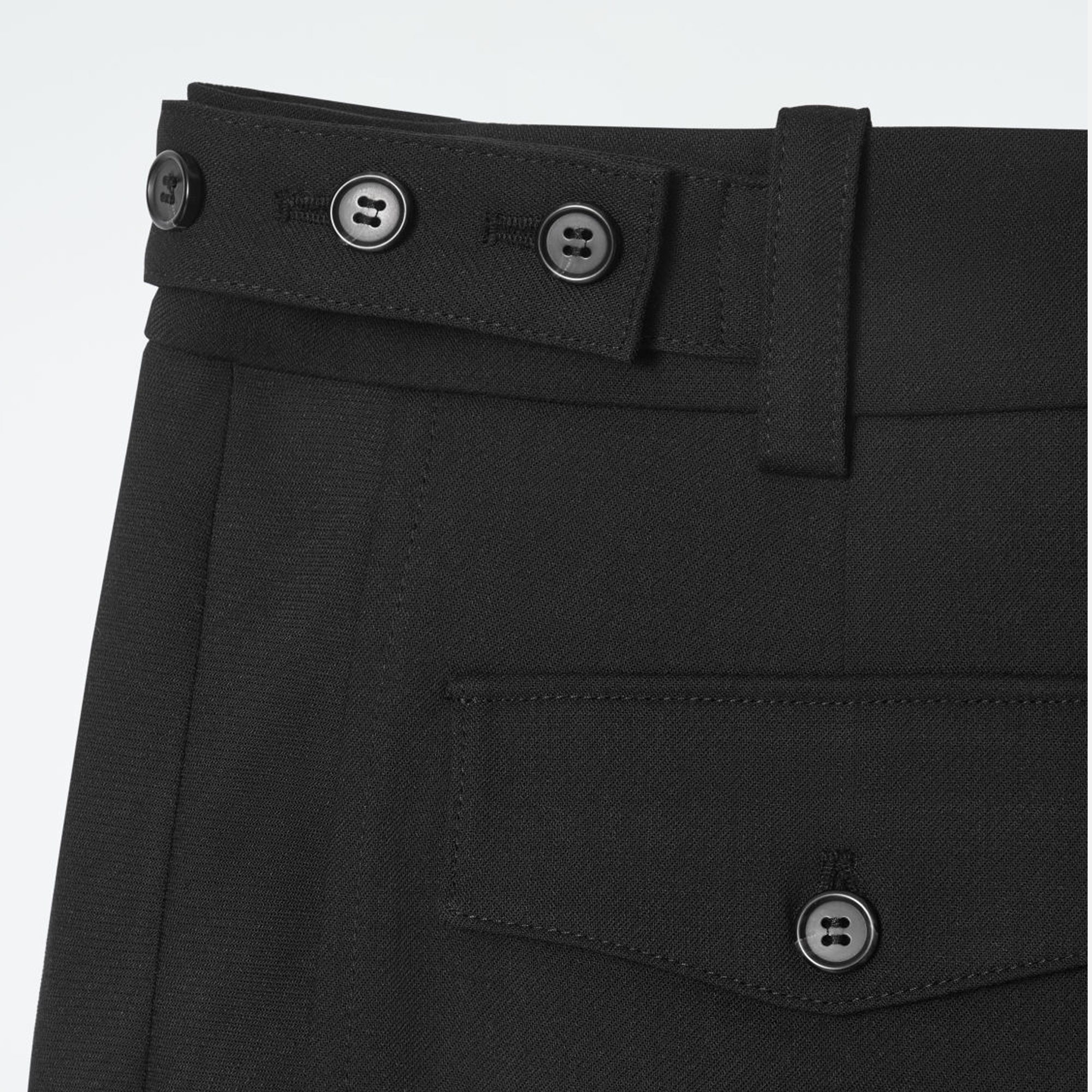 Cos Wool-Blend Barrel-Leg Pants – Black - view 2