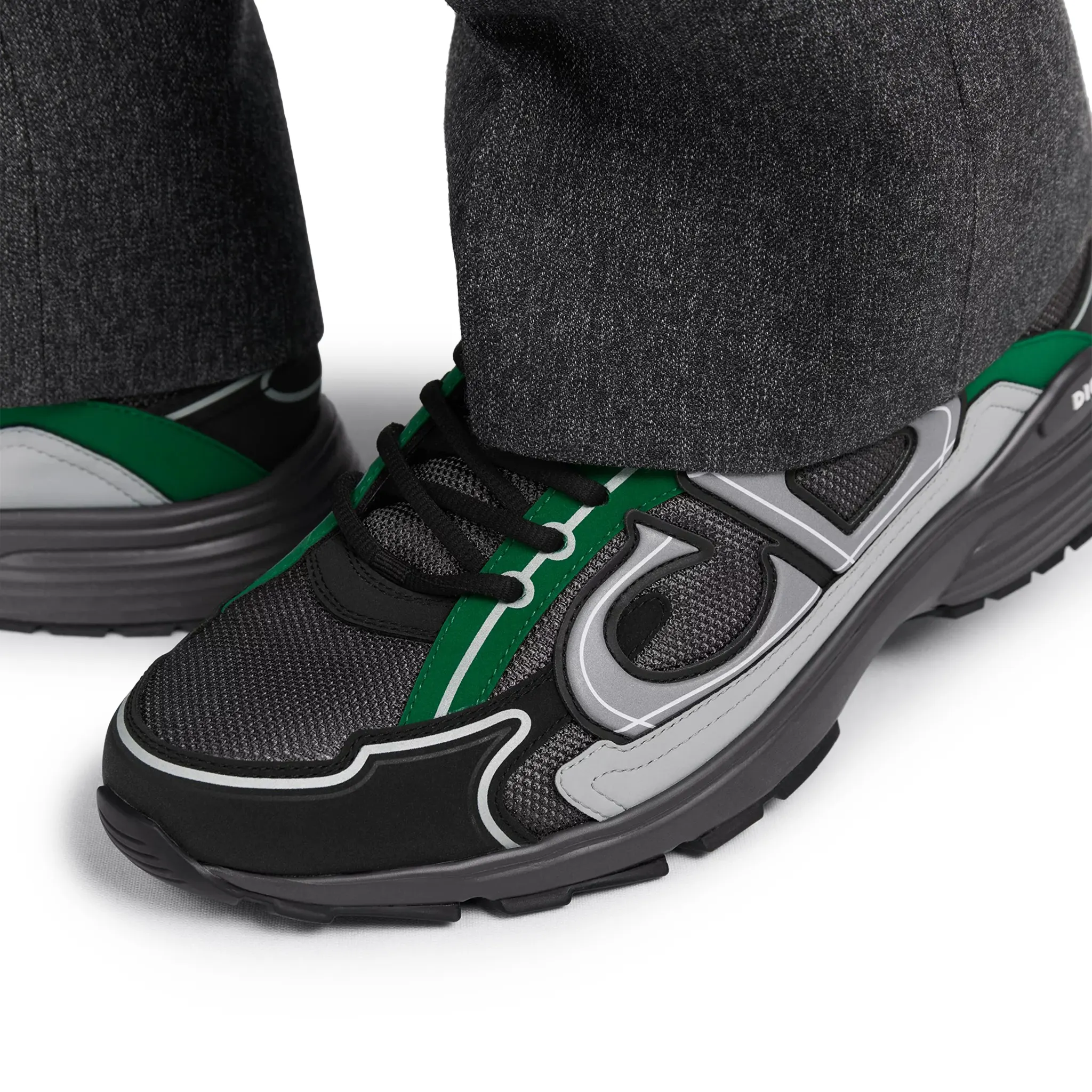 Dior B30 Mesh Deep Grey Green Black Trainer - view 8