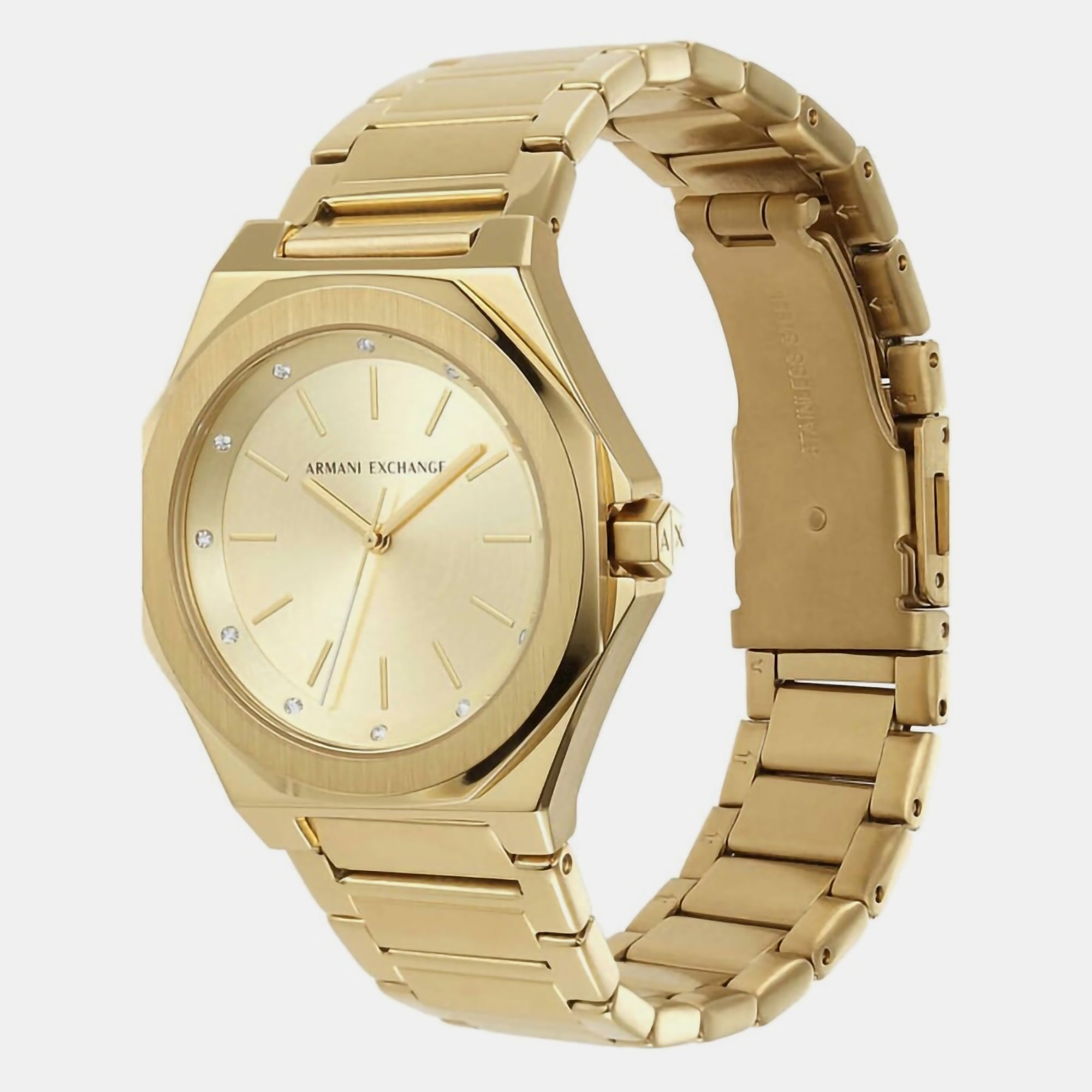 Armani Exchange Andrea Women Quartz Gold Dial Analog Stainless Steel Watch AX4608 - view 4