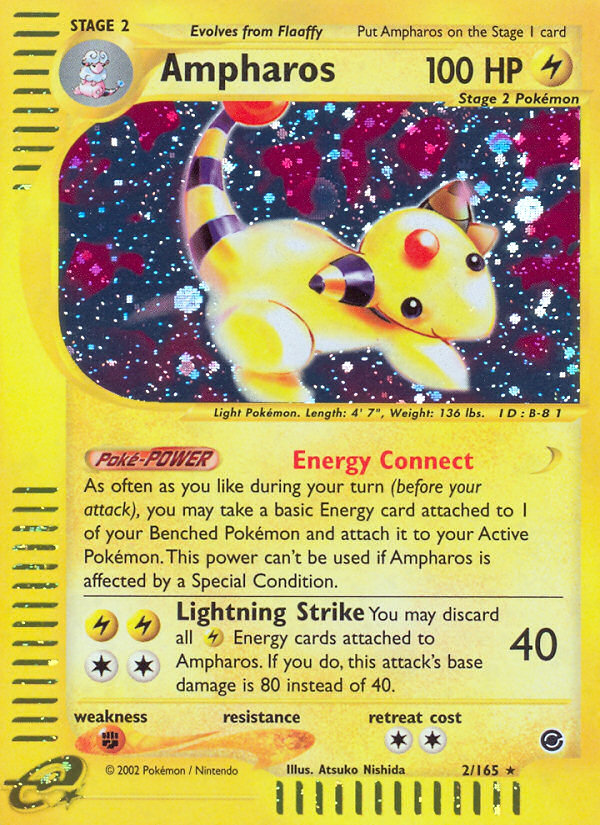 Rare ecard1-2 holo – Pokémon Ampharos - 2/165 - Rare [ecard1-2] [Holo] - Ampharos - 2/165 - Rare