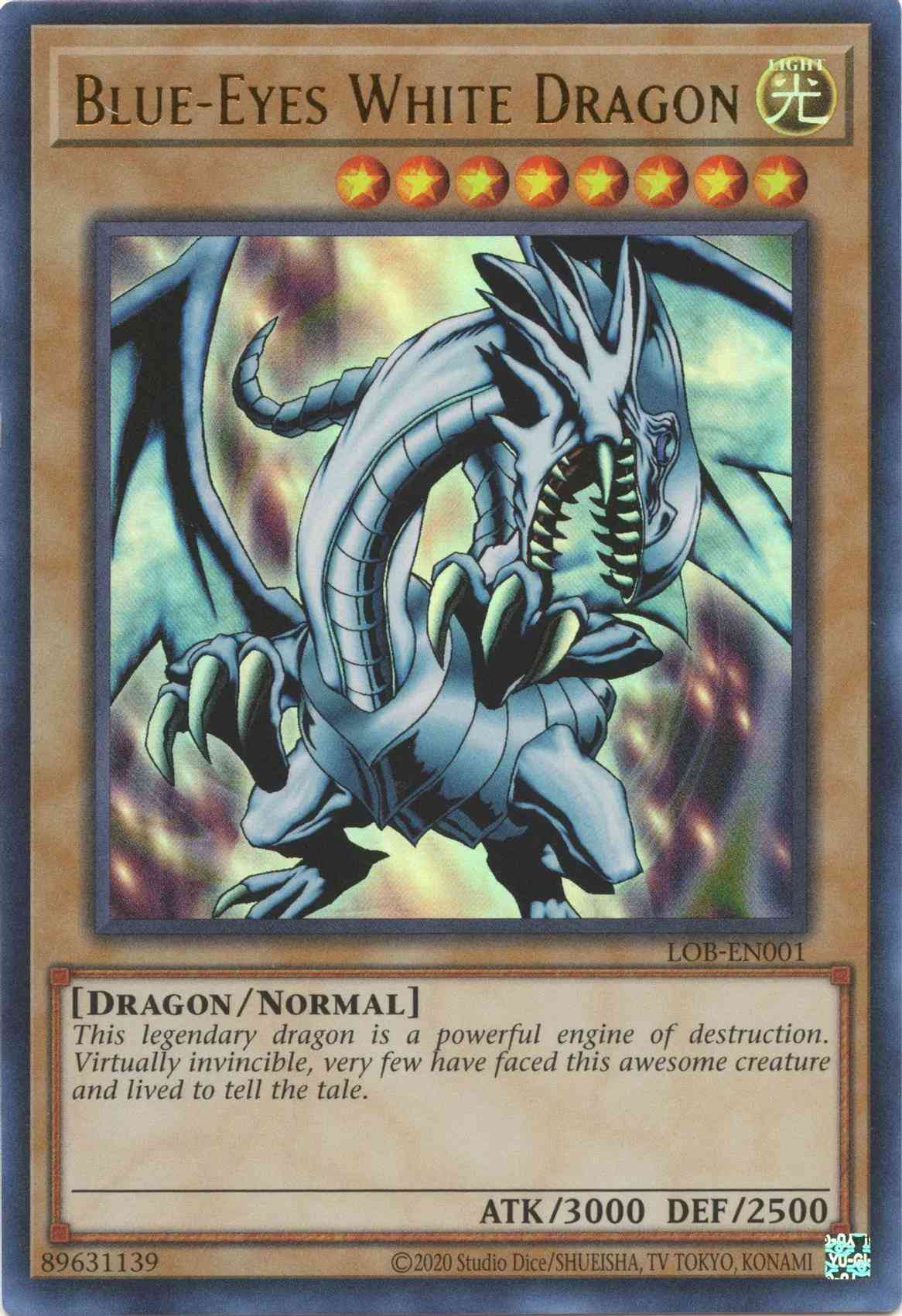 Yu-Gi-Oh! Blue-Eyes White Dragon - 25th Anniversary - LOB-EN001 - Ultra Rare - Unlimited