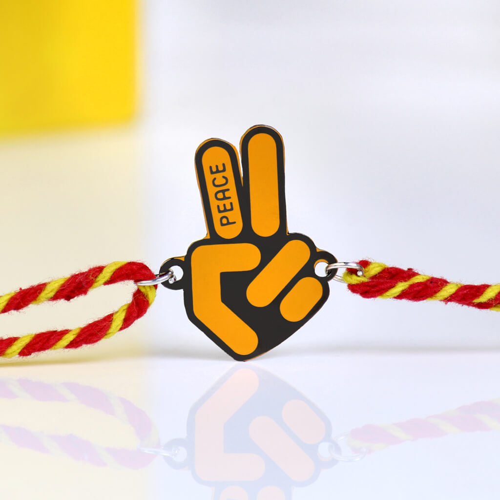 Bigsmall_piu Peace Metallic Fancy Rakhi