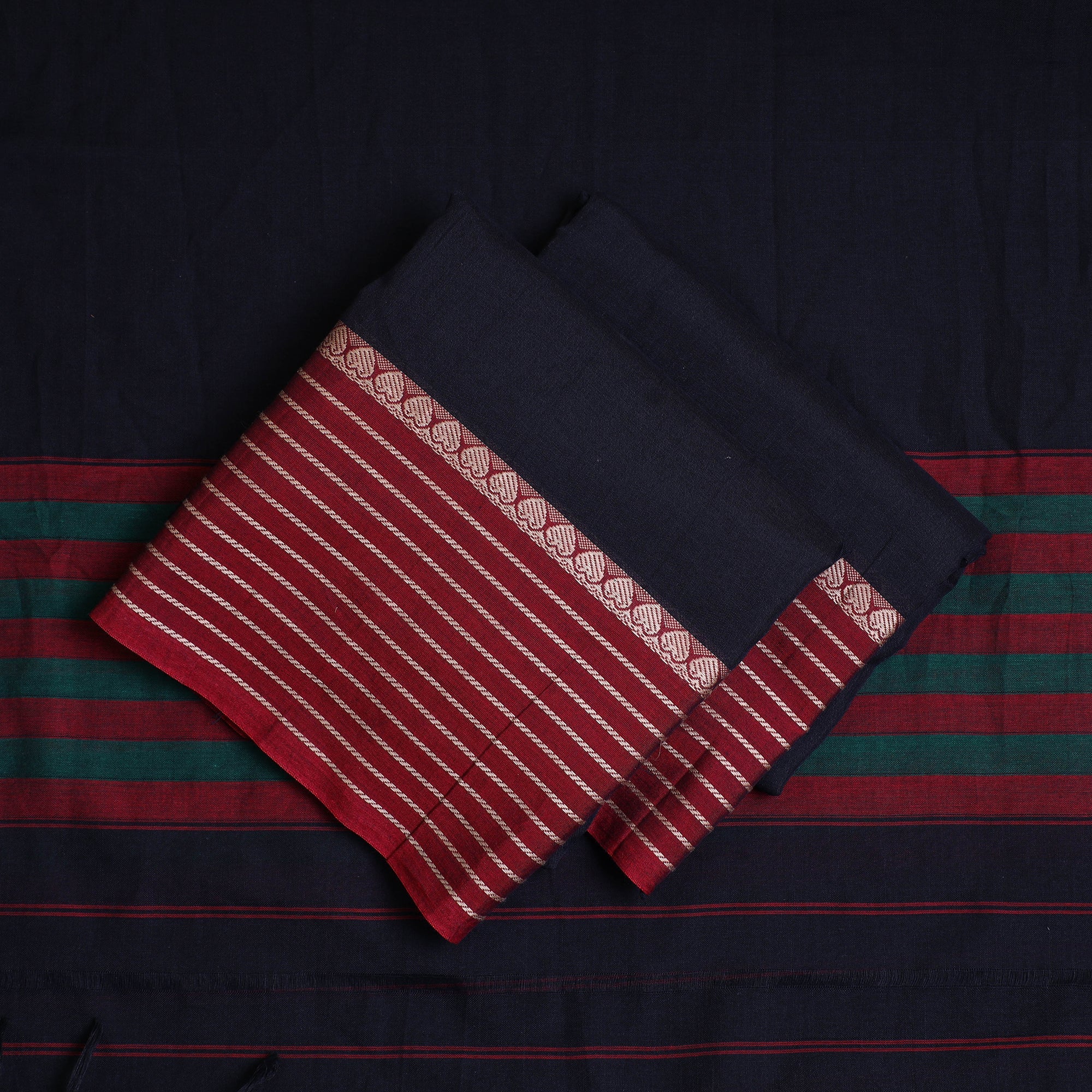 SOUTH KARGHA Black - 3pc Traditional Cotton Dharwad Dress Material 12 - view 2