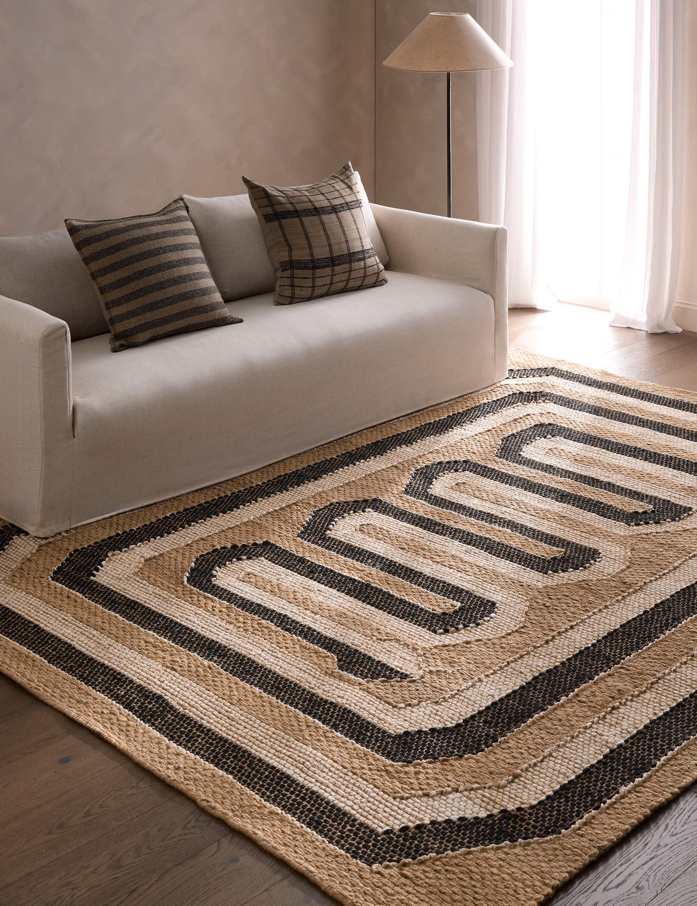 Lulu and Georgia Bushra Handwoven Jute Rug – Tan and Beige - view 2