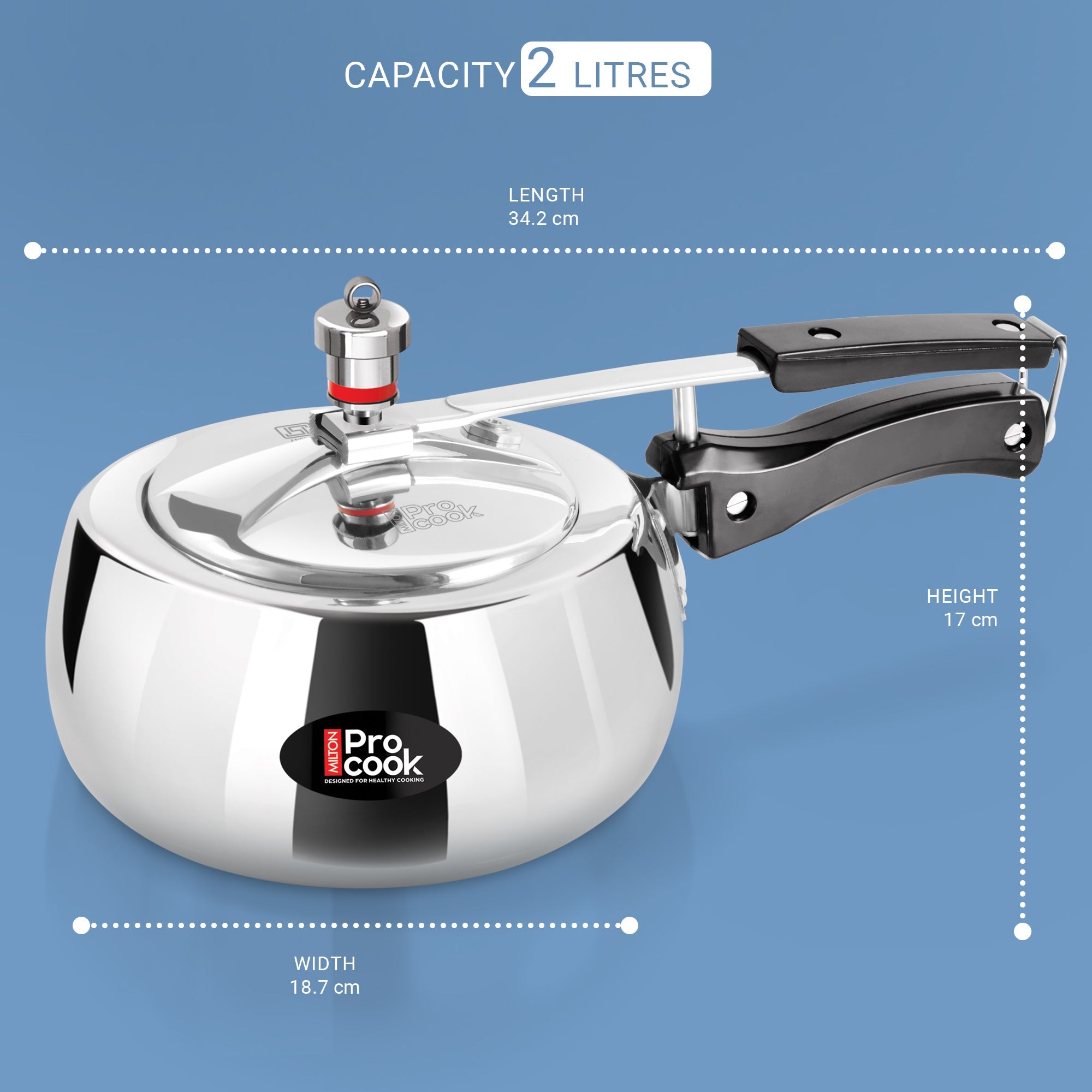 Pressure Cooker Inner Lid Curve Aluminium Induction (Milton Procook) - view 8