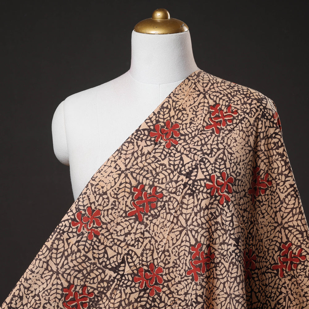 BINDAAS UNLIMITED Beige - Bindaas Block Printed Natural Dyed Cotton Fabric