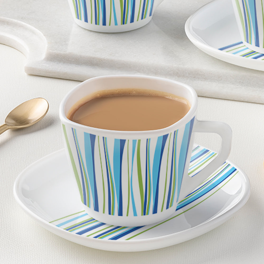 My Borosil Larah by Borosil Rio Blue Square Cup n Saucer Set