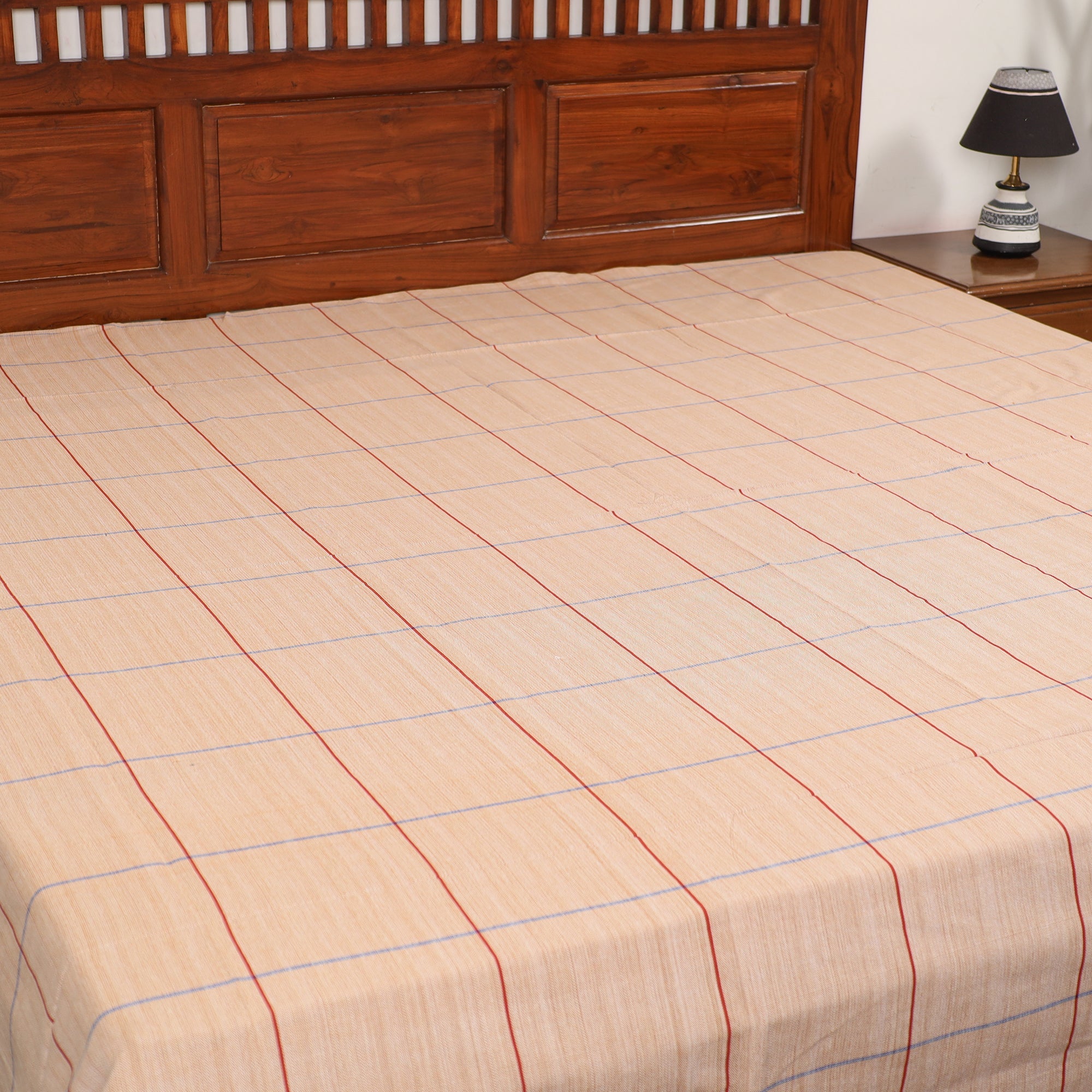 GWALIOR HANDLOOMS Beige - Pure Handloom Cotton Double Bed Cover (108 x 90 in) 10 - view 2