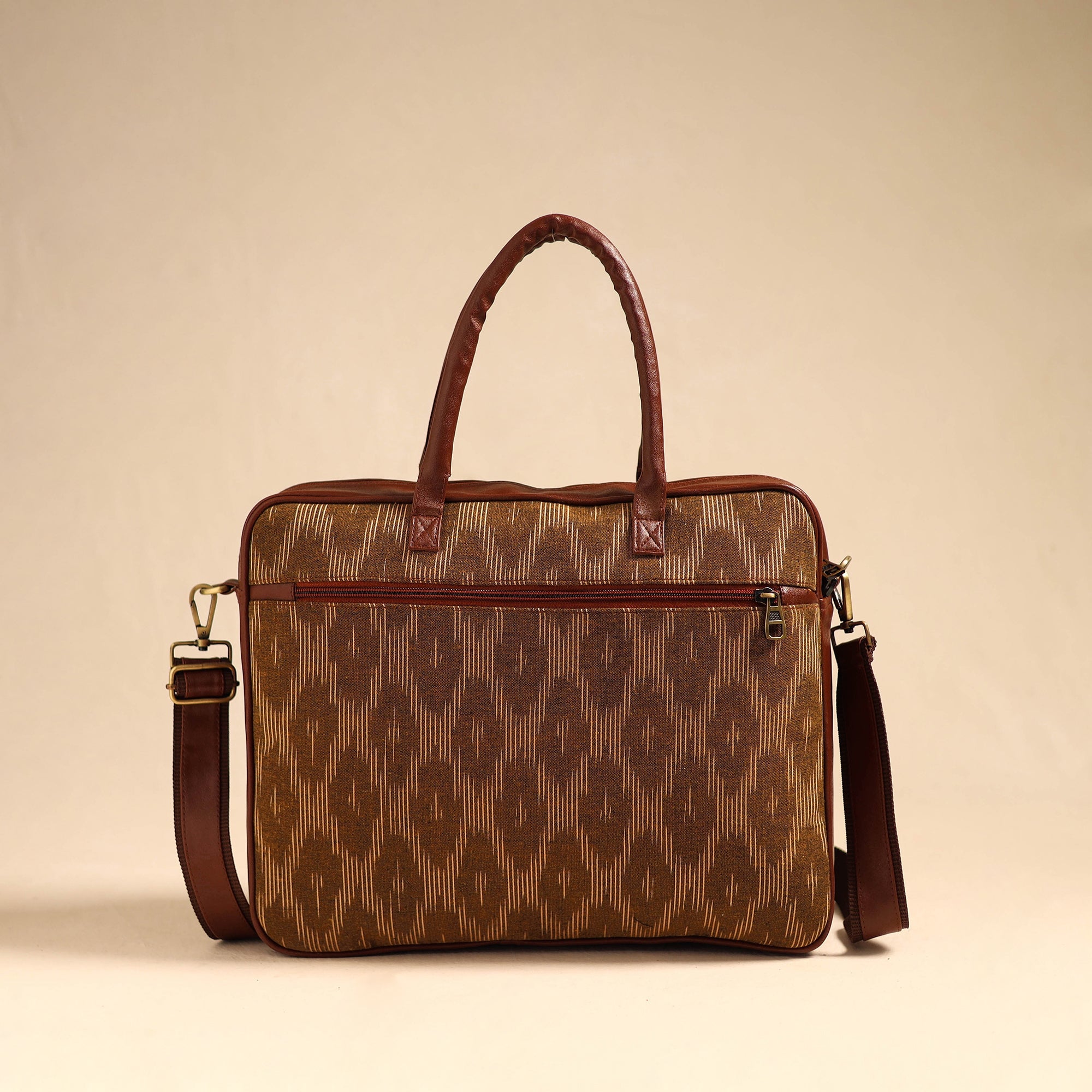 ITOKRI CRAFTS INITIATIVE Brown - Handmade Pochampally Ikat Laptop Bag 17 - view 3