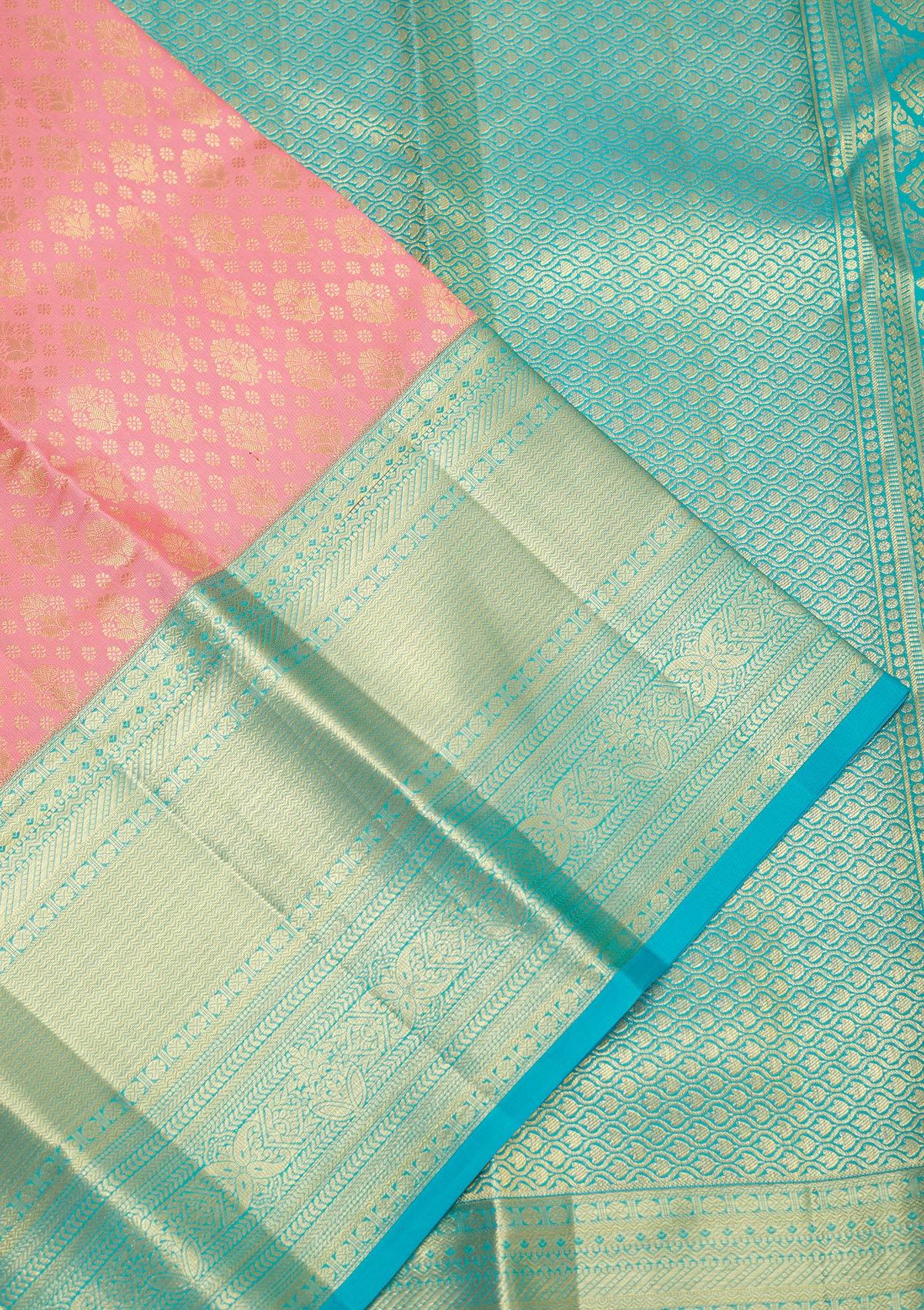 Koskii Baby Pink Zariwork Pure Silk Saree – Women's - view 4