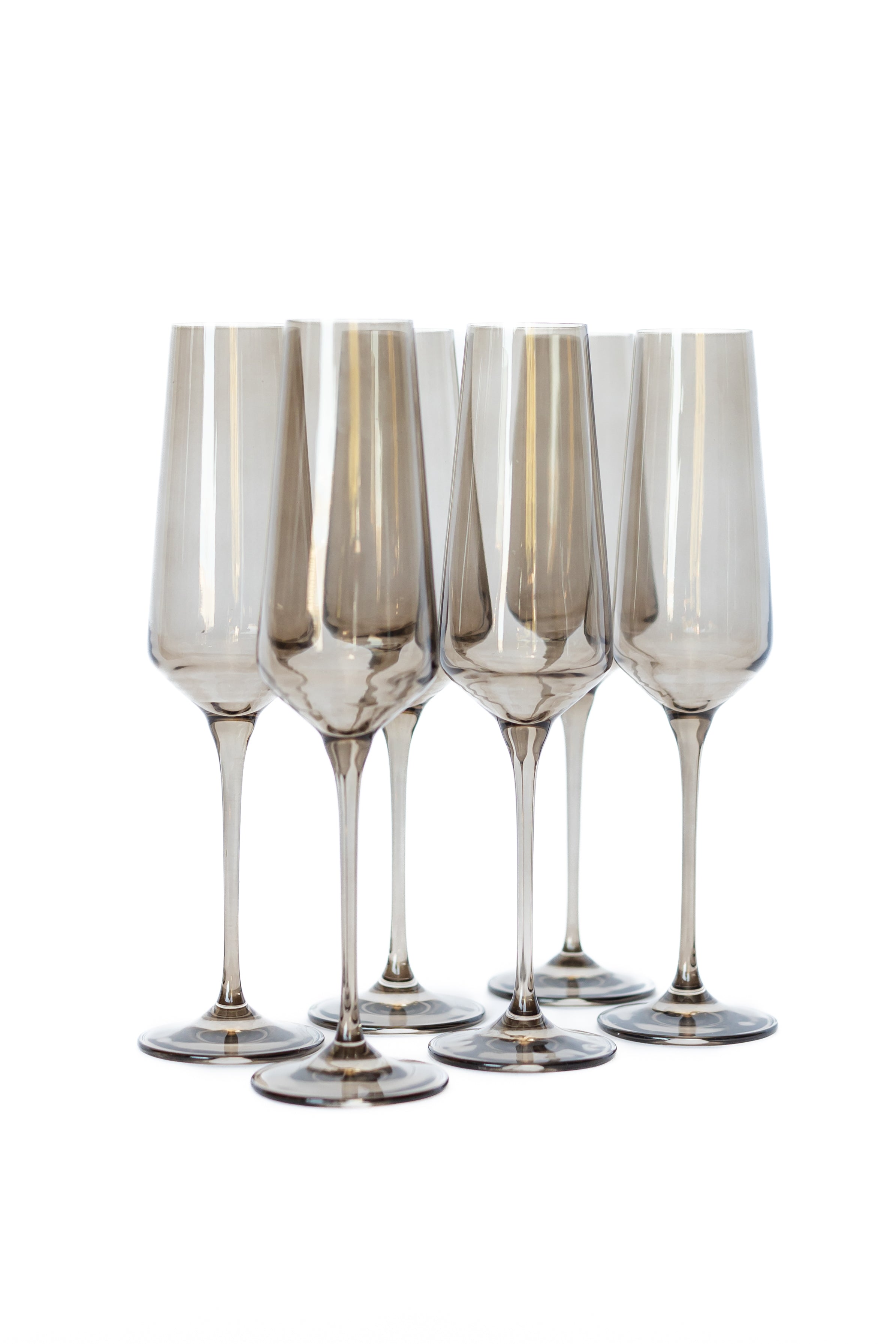 Estelle Colored Glass Estelle Colored Champagne Flute - Set of 6 {Gray Smoke} - view 5