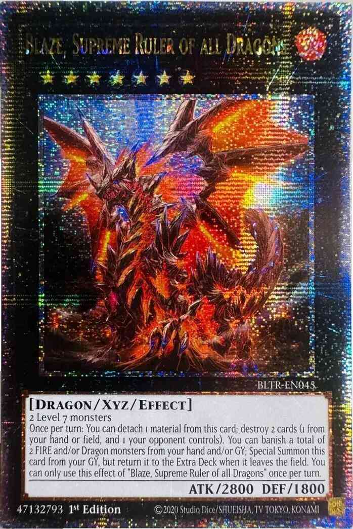 Blaze supreme ruler – Yu-Gi-Oh! Blaze, Supreme Ruler of all Dragons - BLTR-EN045 - Quarter Century Secret Rare - 1st Edition