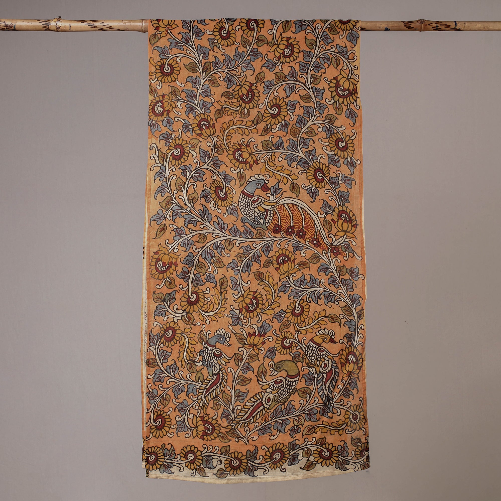 DWARAKA PLUS Brown - Handpainted Kalamkari Cotton Stole - view 2