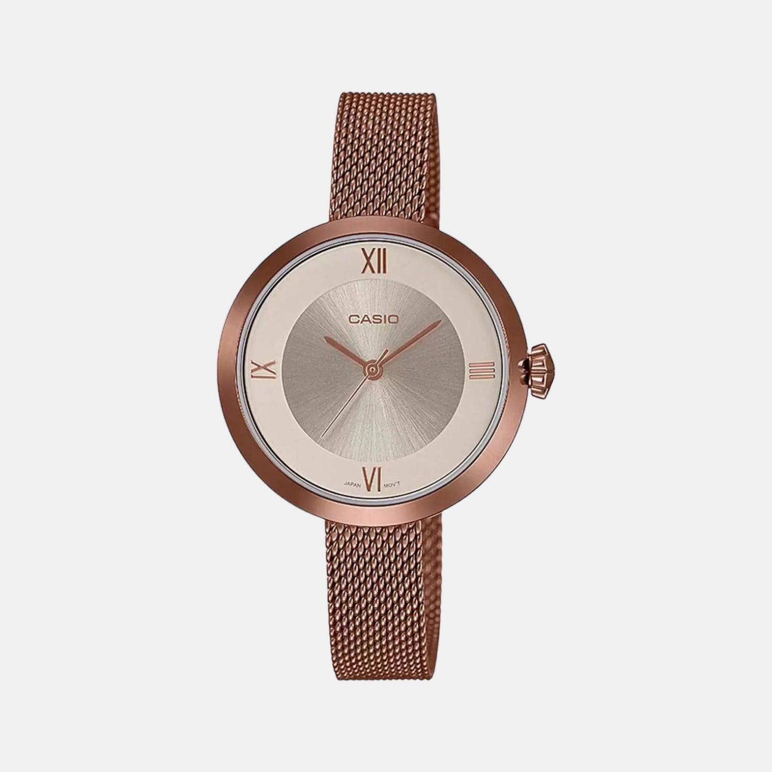 Casio Enticer Women Quartz Rose Gold Dial Analog Stainless Steel Watch A1854