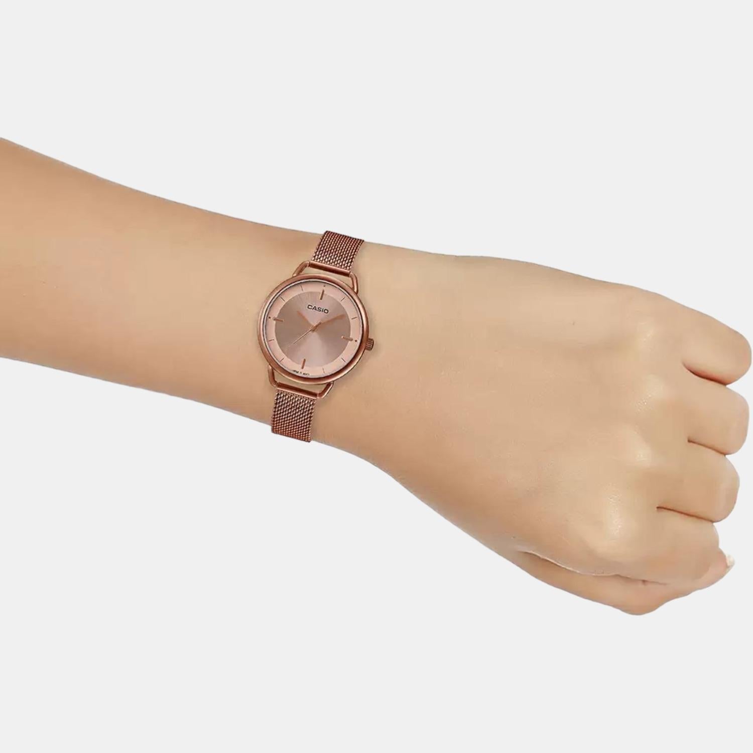 Casio Enticer Women Quartz Rose Gold Dial Analog Stainless Steel Watch A1799 - view 6