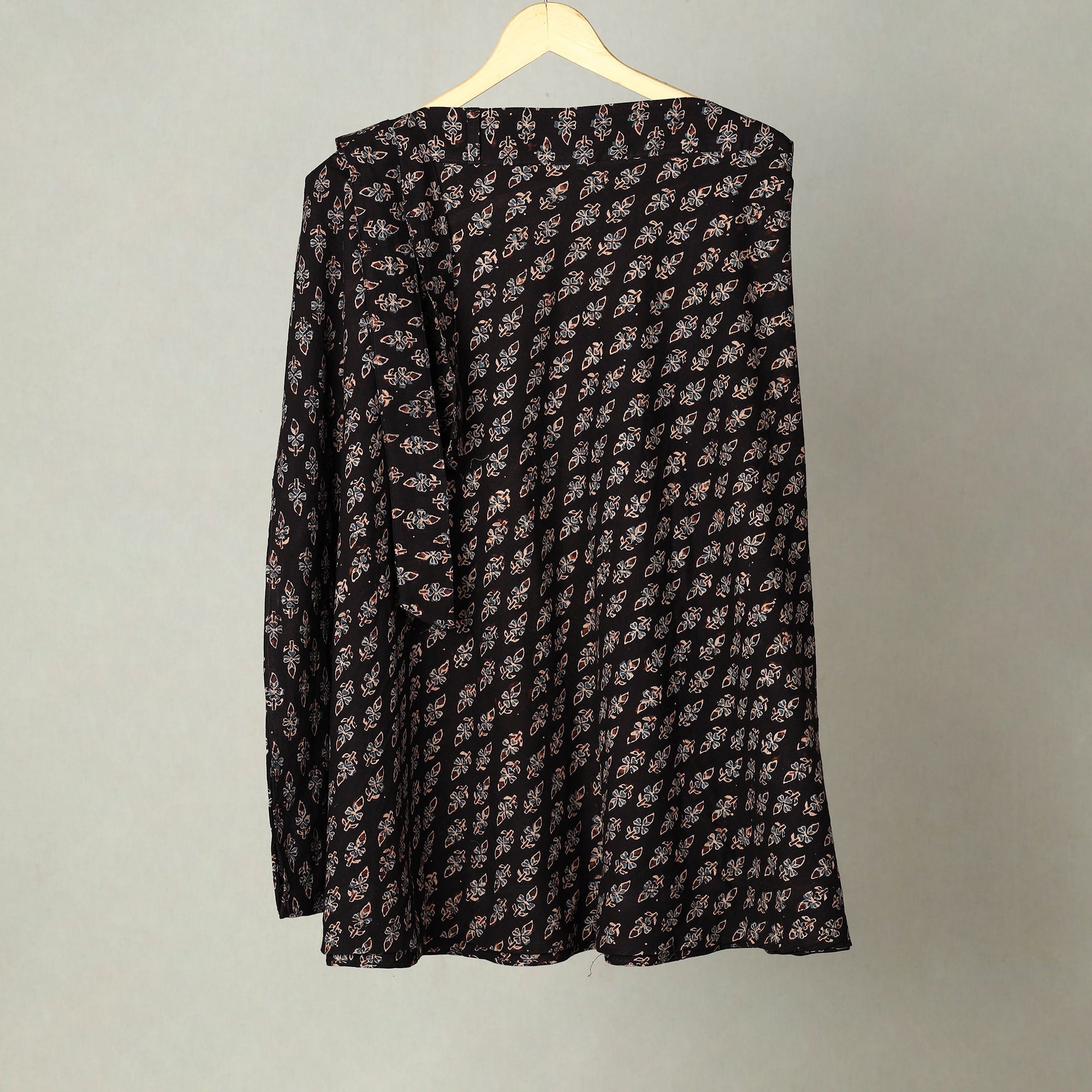 NOORI BAZAR Black - Block Print Cotton Wrap Around Ajrakh Skirt 21
