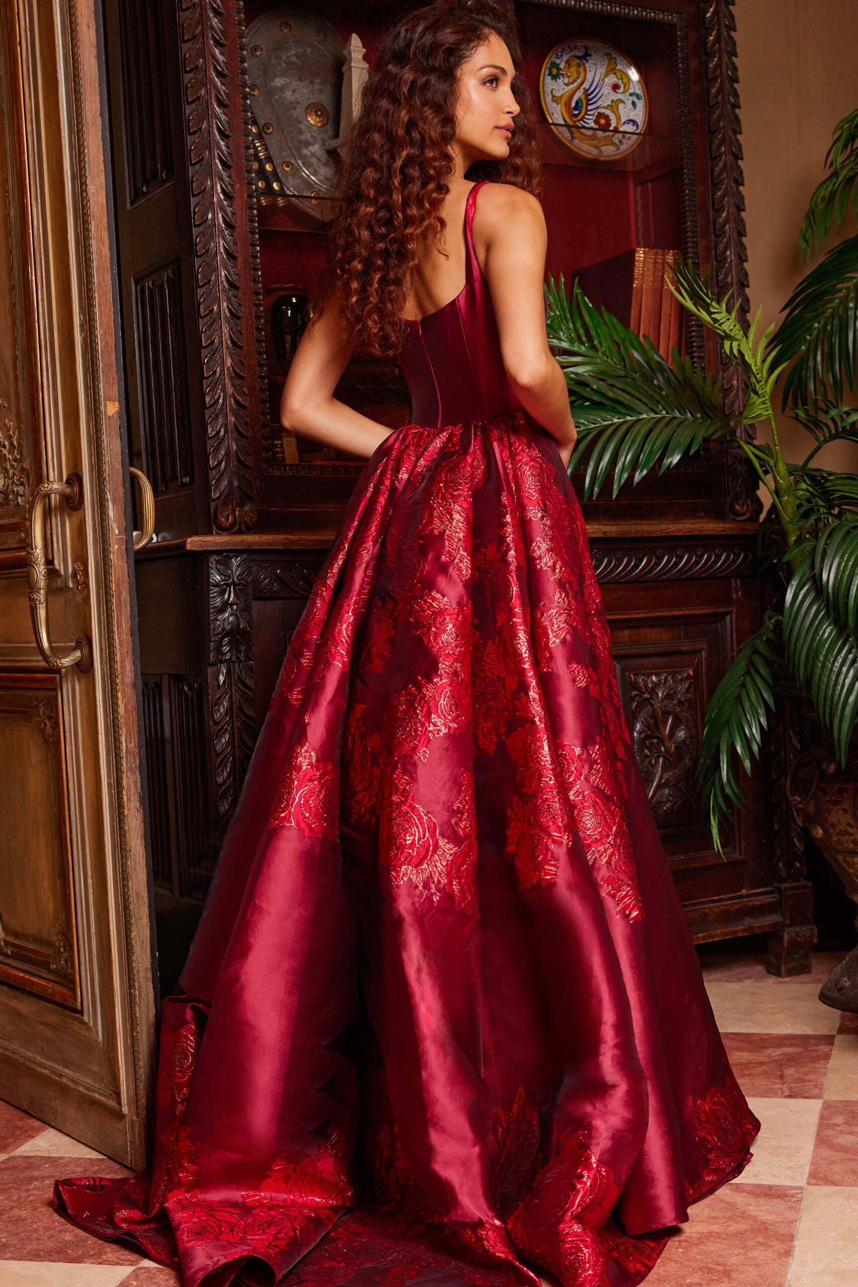 Mikado Sleeveless A-line Gown by Jovani 07441 - view 2