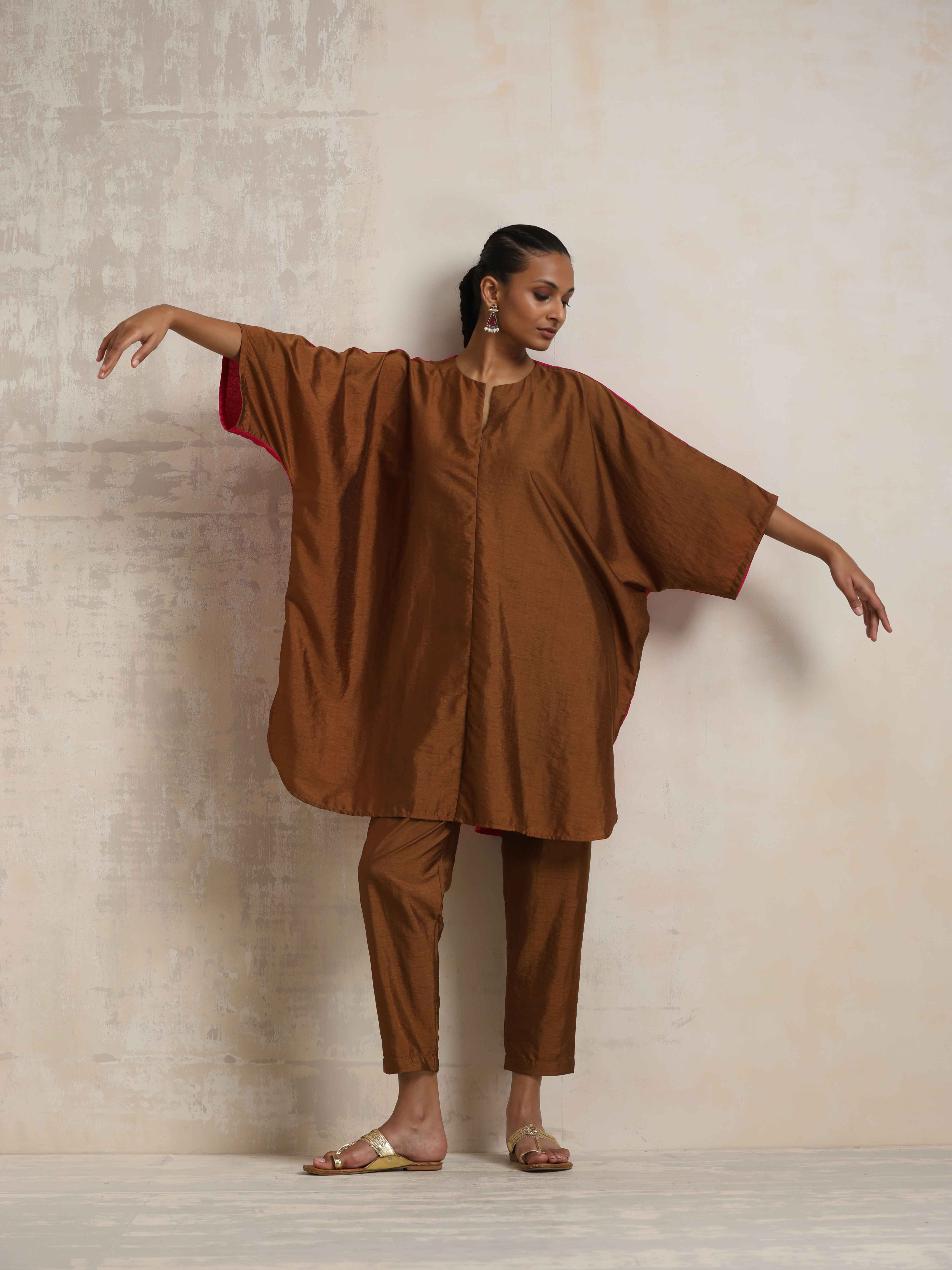 trueBrowns Brown Silk Co-ord Set - view 3